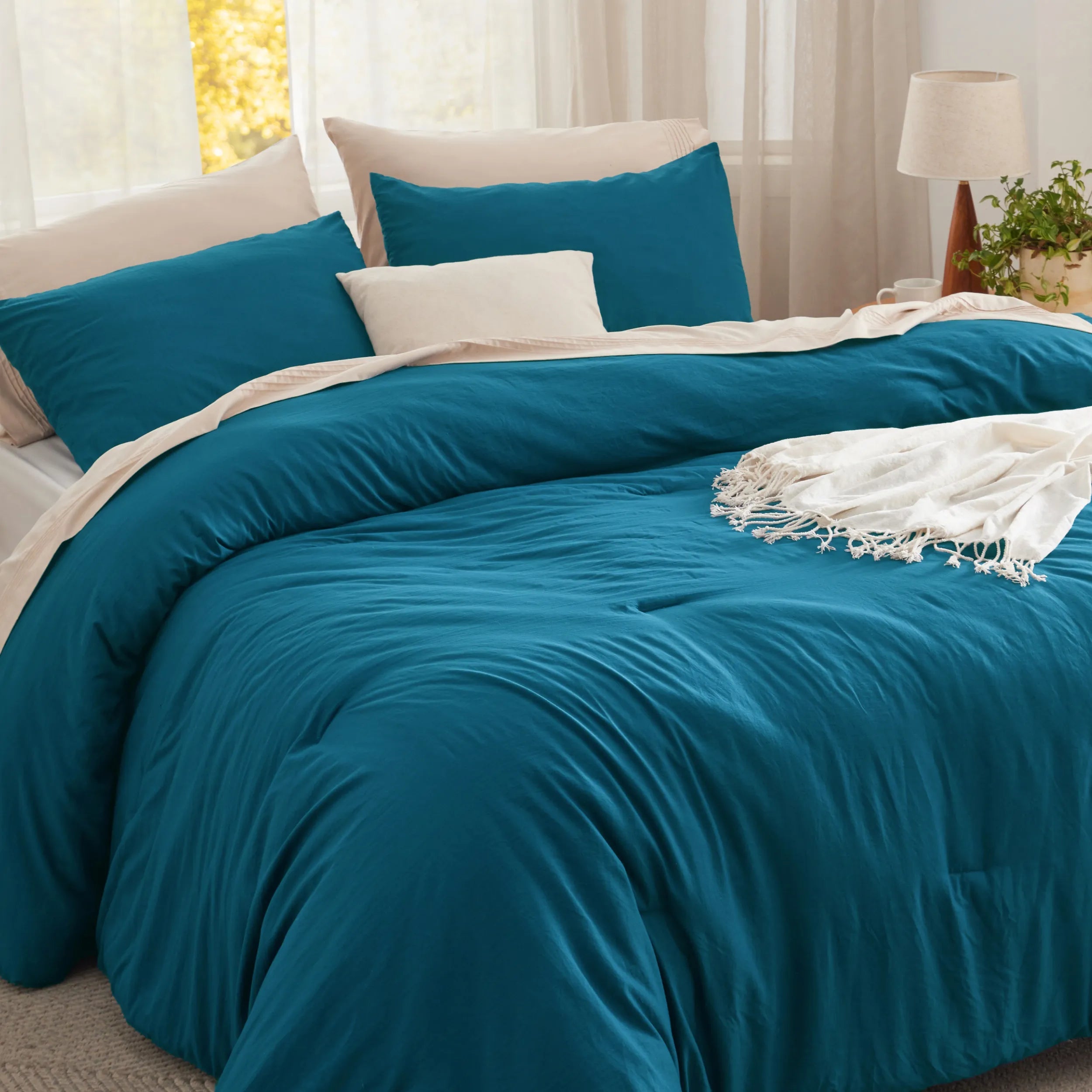 Pre-Washed Solid Comforter Set