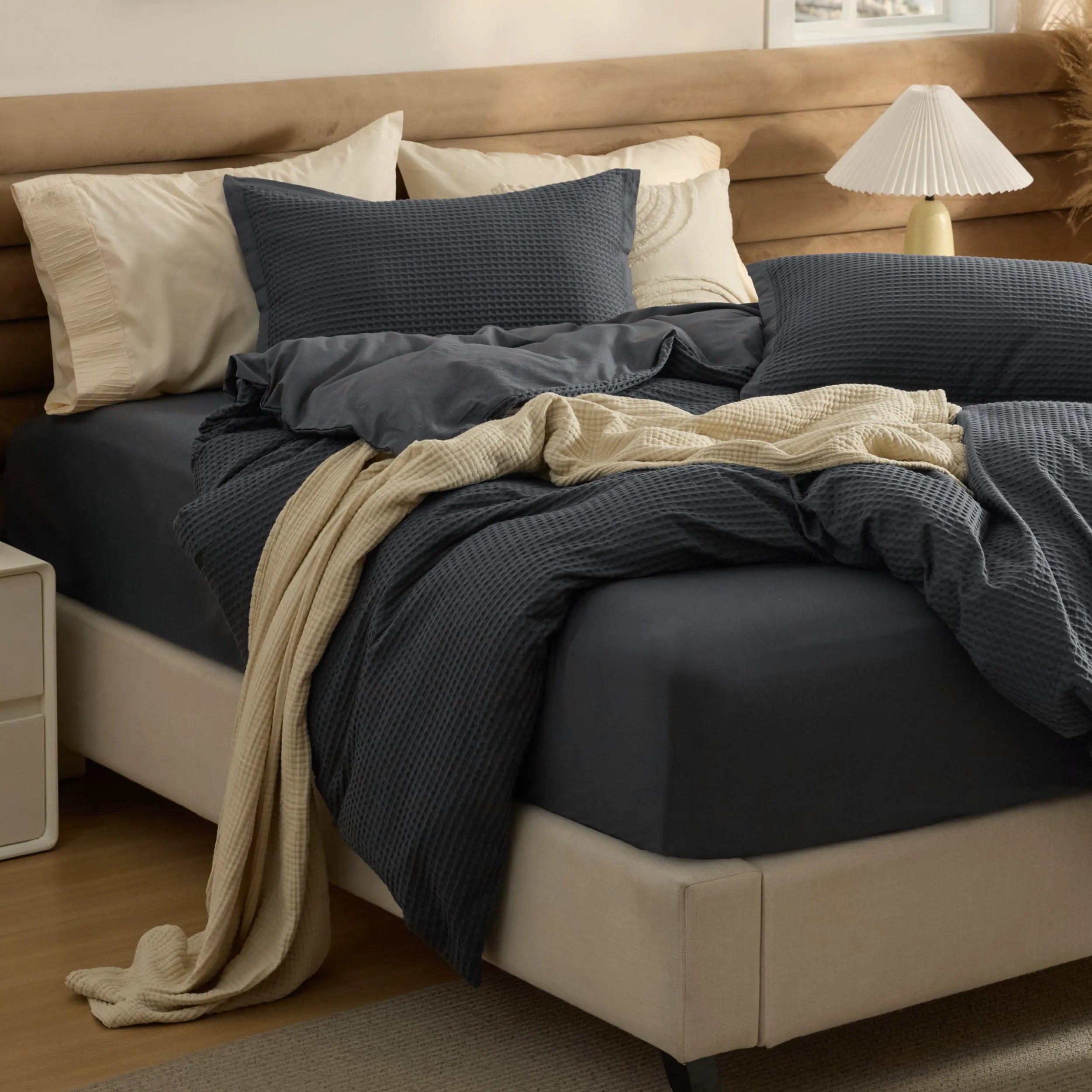 PureWoven™ Cotton Waffle Duvet Cover Set