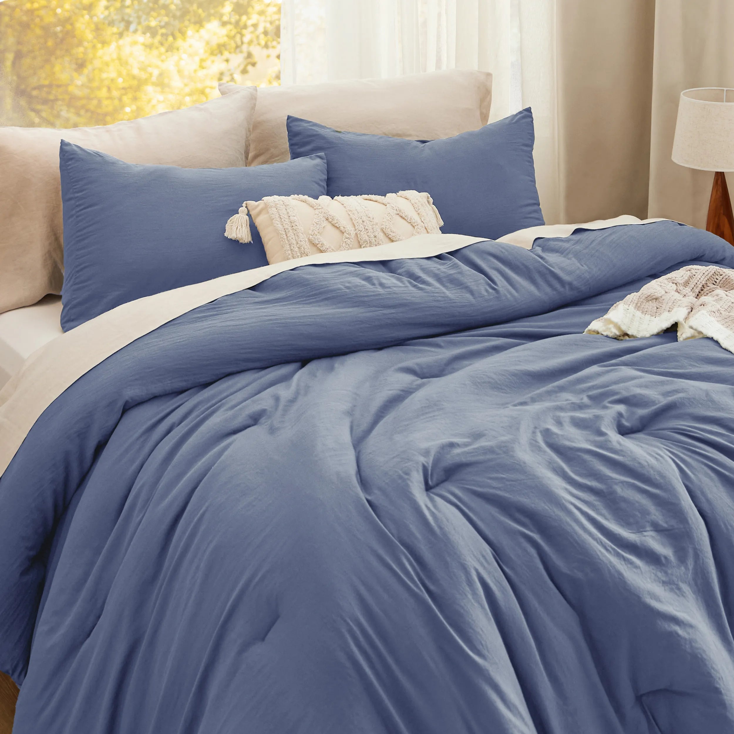 Pre-Washed Solid Comforter Set