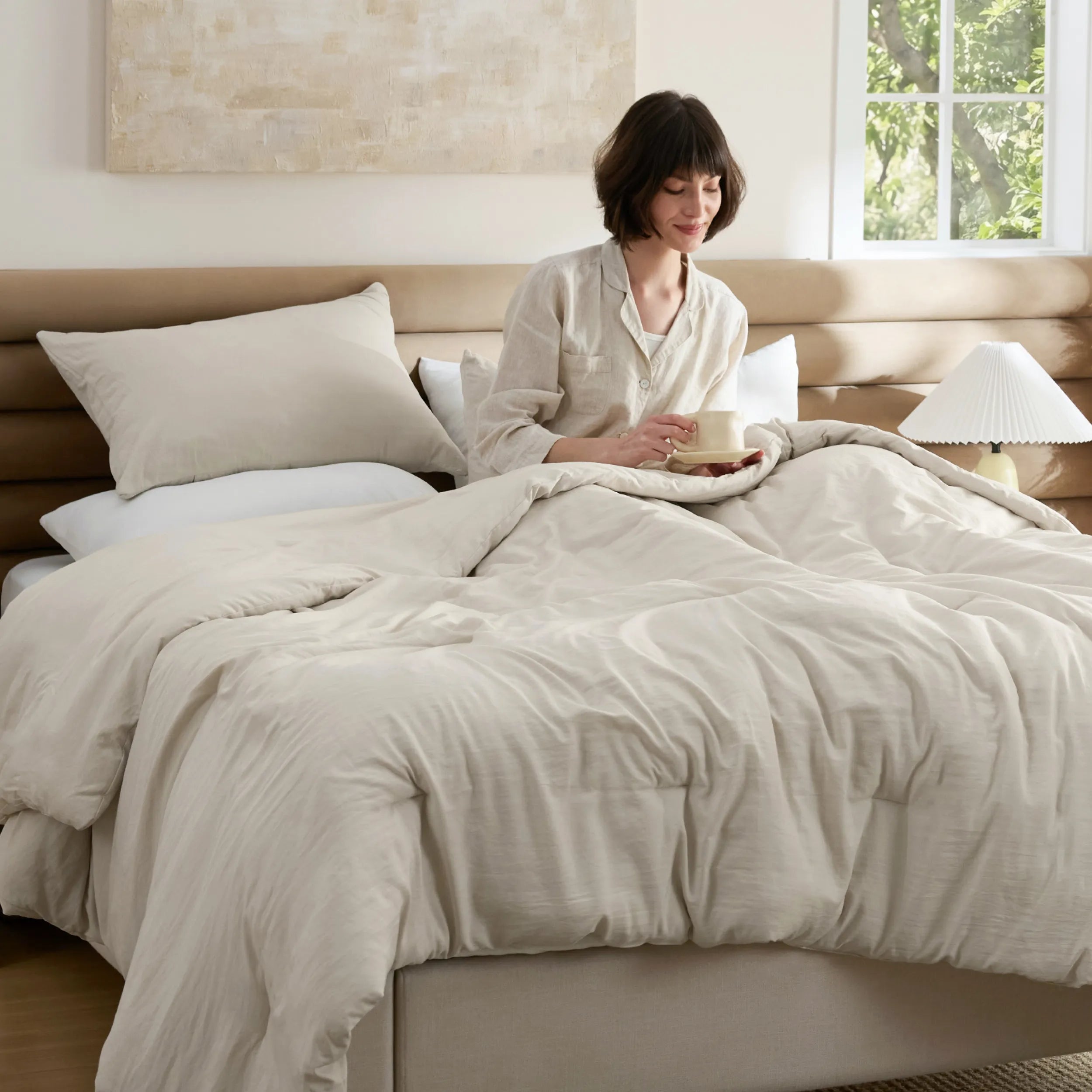 Pre-Washed Solid Comforter Set