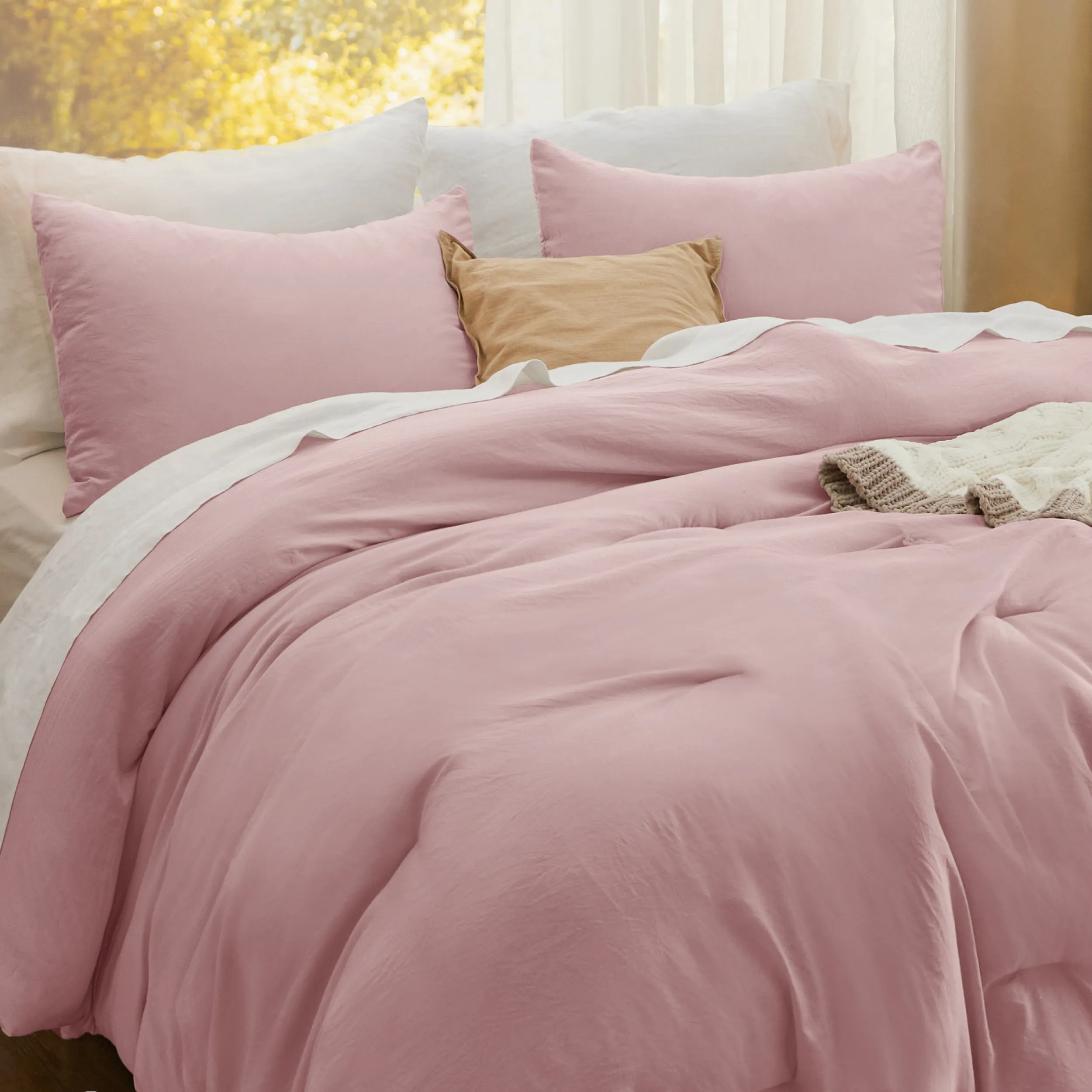 Pre-Washed Solid Comforter Set
