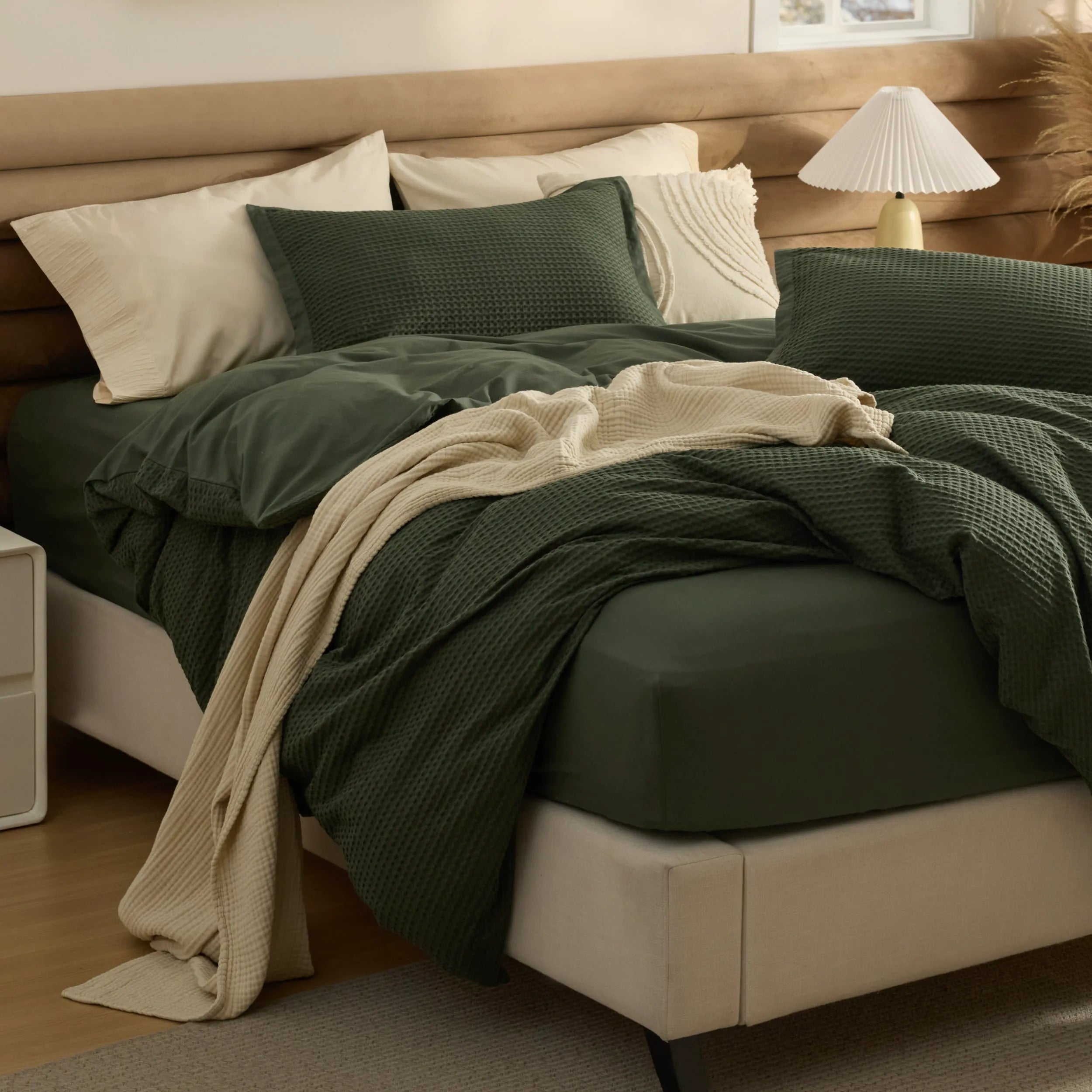 PureWoven™ Cotton Waffle Duvet Cover Set