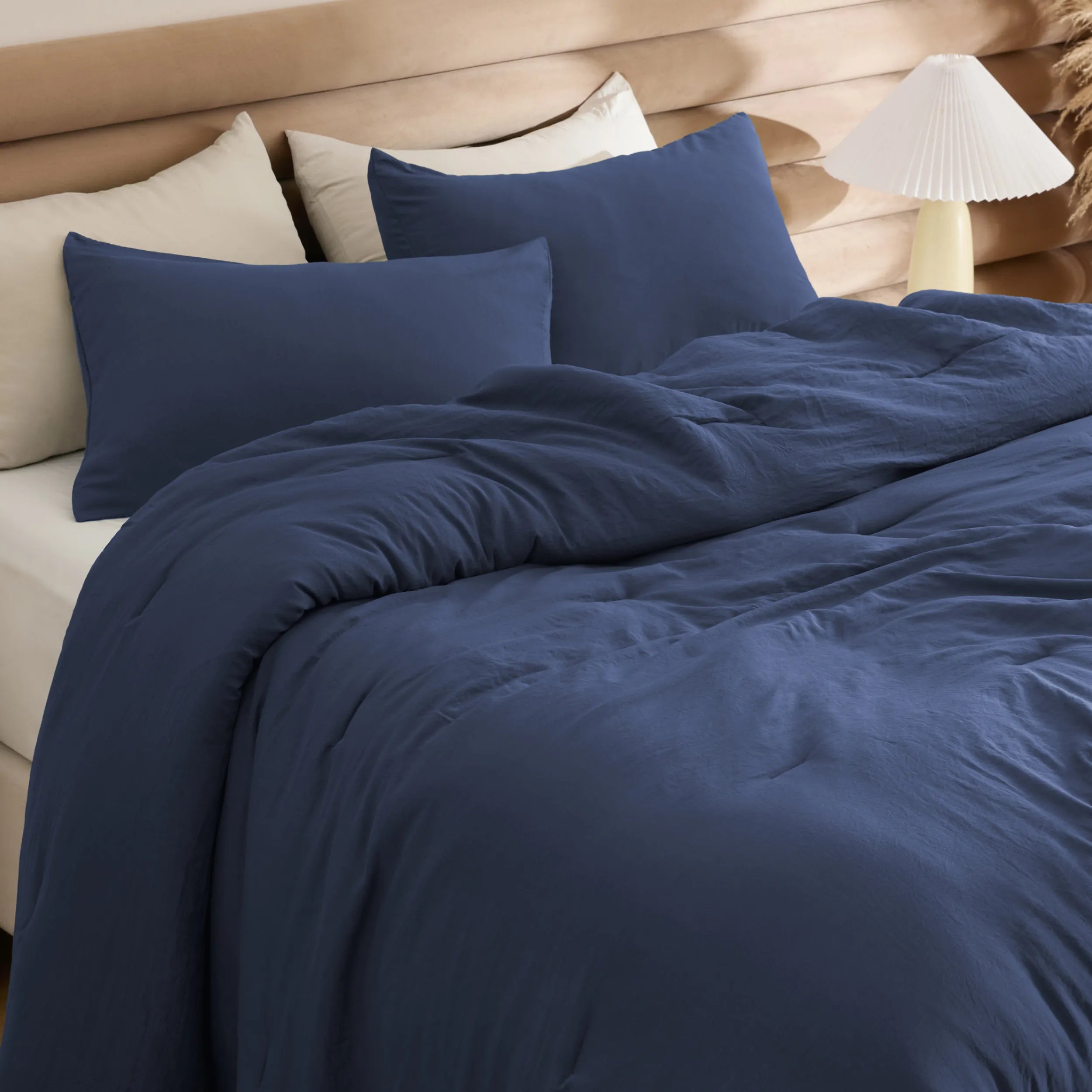 Pre-Washed Solid Comforter Set
