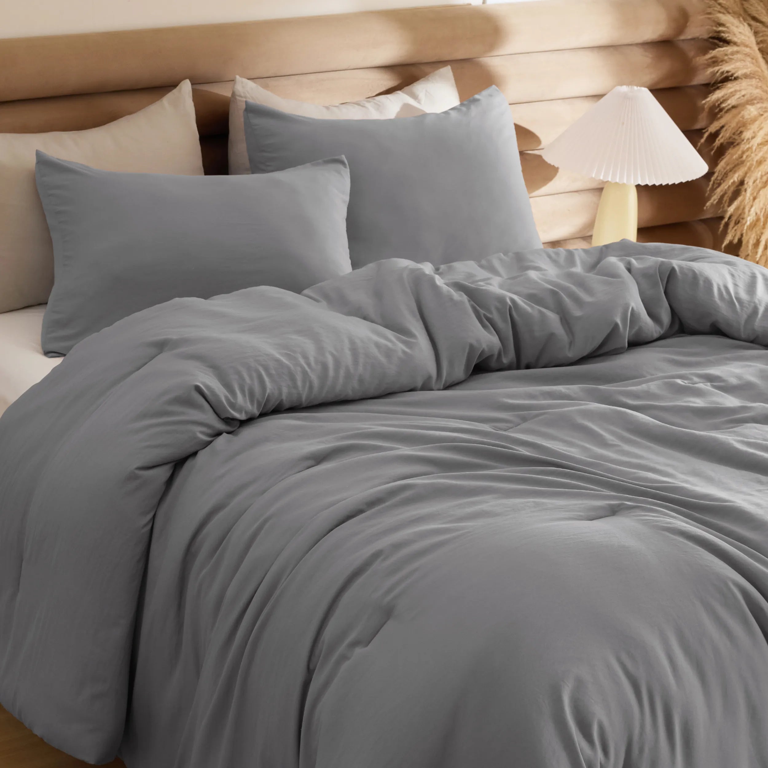 Pre-Washed Solid Comforter Set