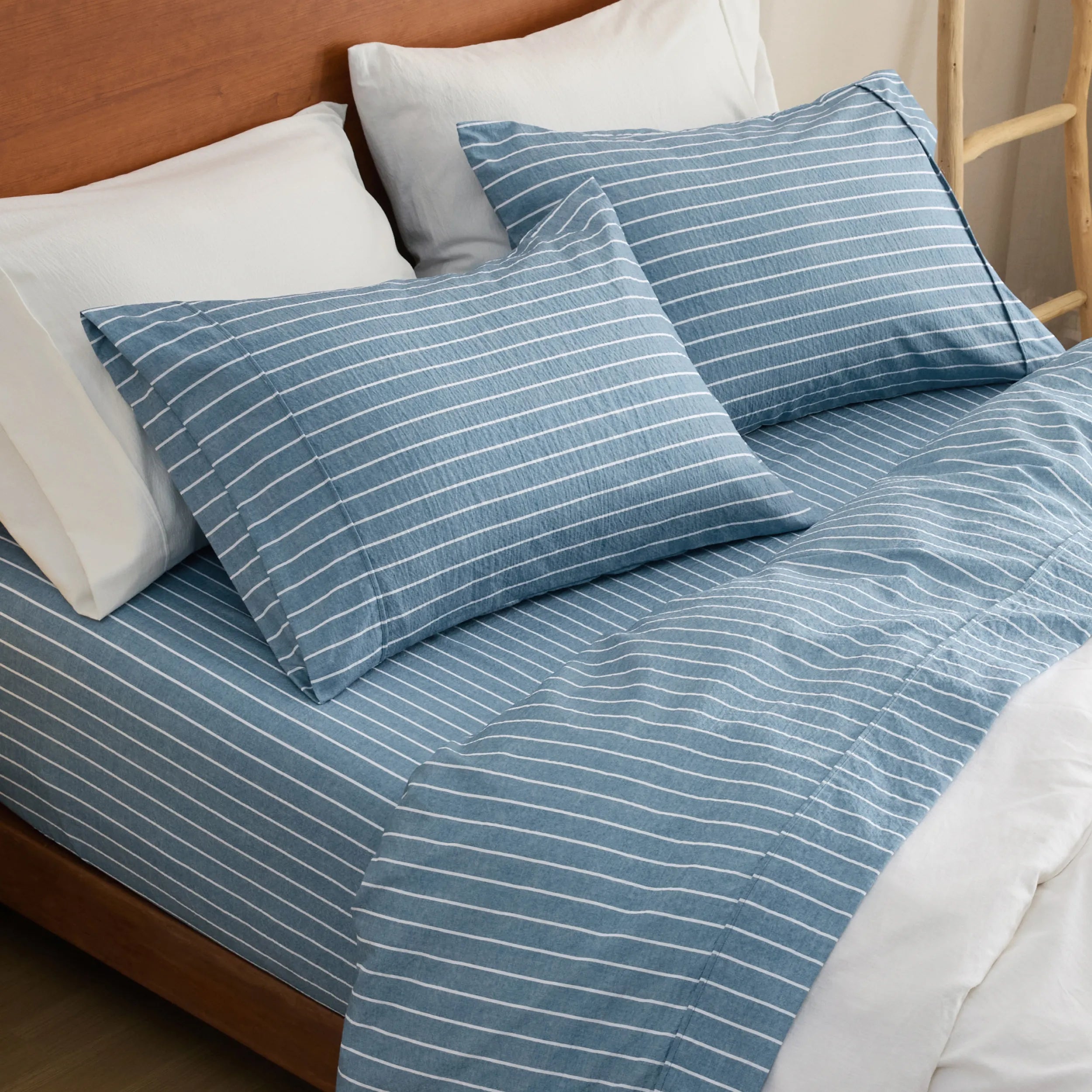 Cotton-Like Striped Sheet Set