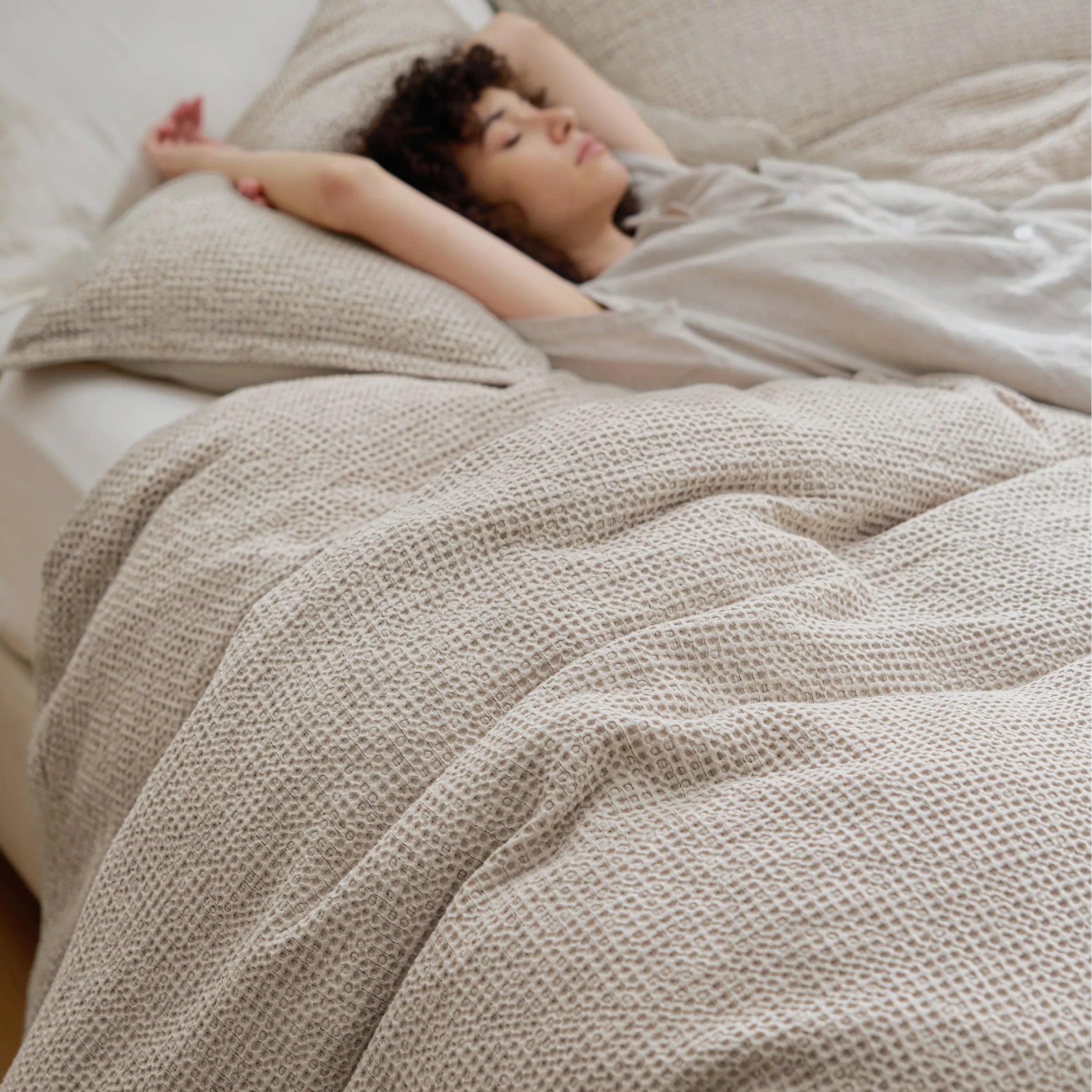 PureWoven™ Cotton Waffle Space-Dyed Duvet Cover Set