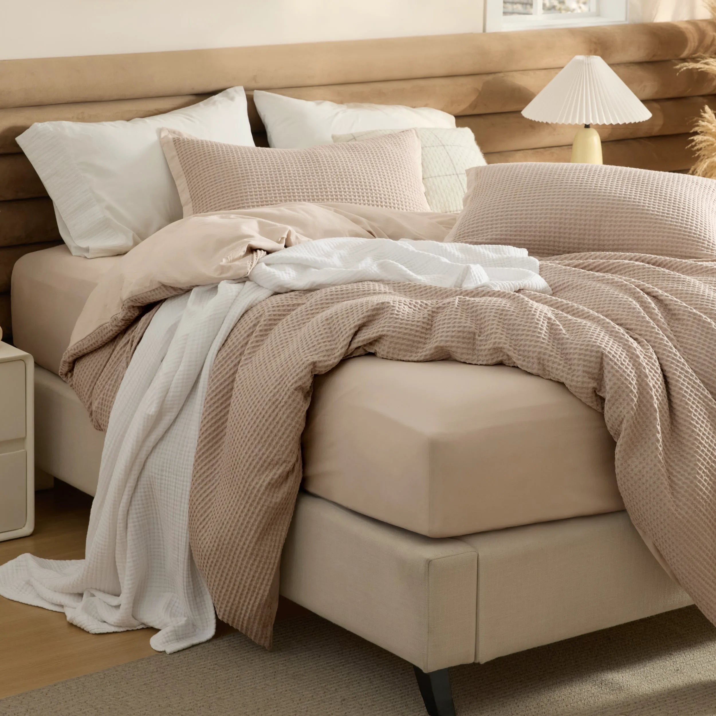 PureWoven™ Cotton Waffle Duvet Cover Set