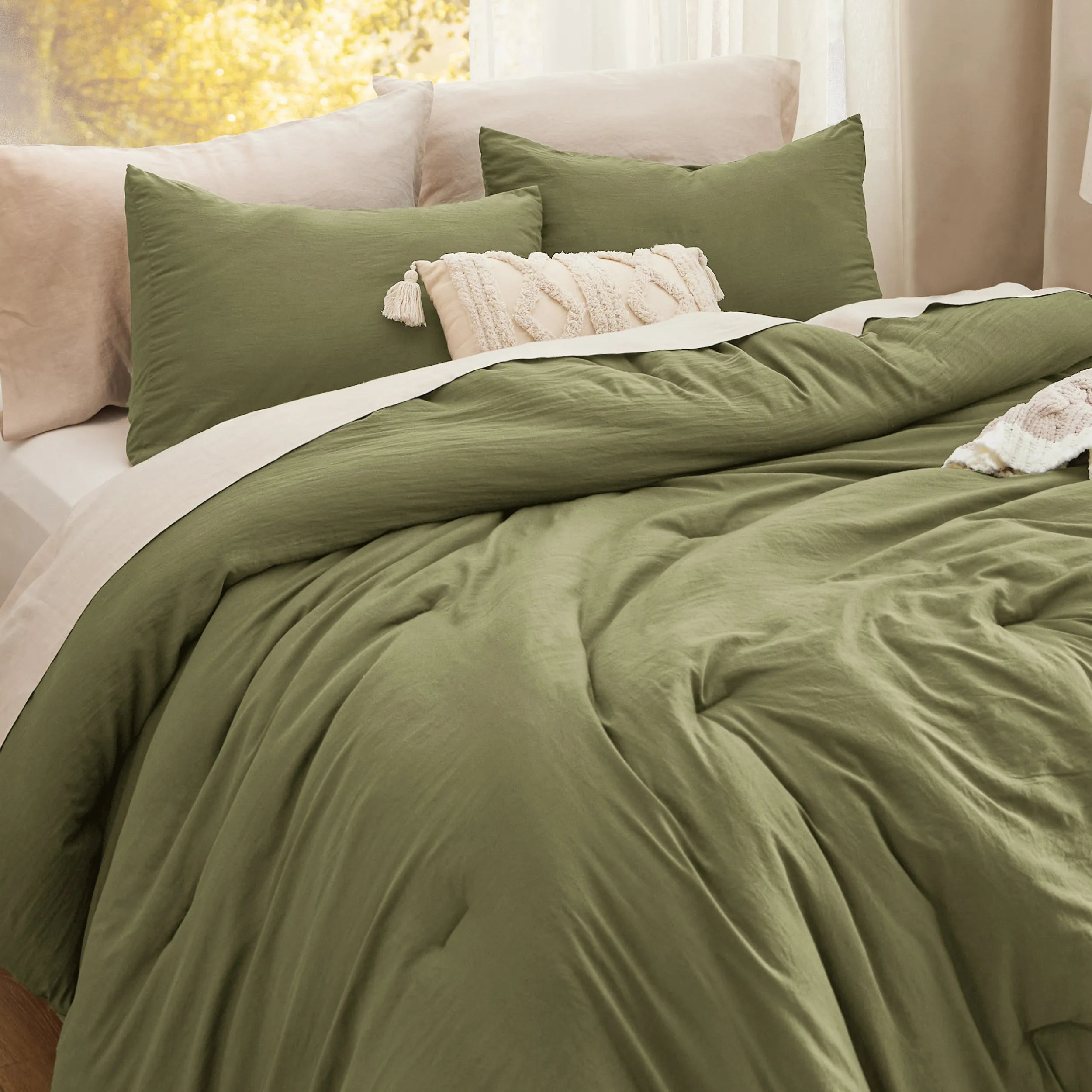Pre-Washed Solid Comforter Set