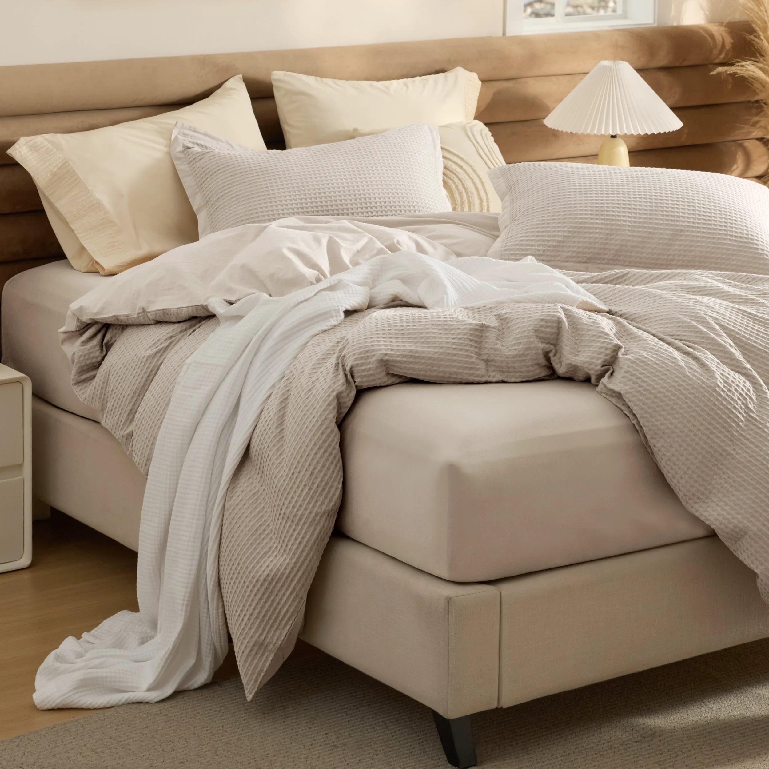PureWoven™ Cotton Waffle Duvet Cover Set
