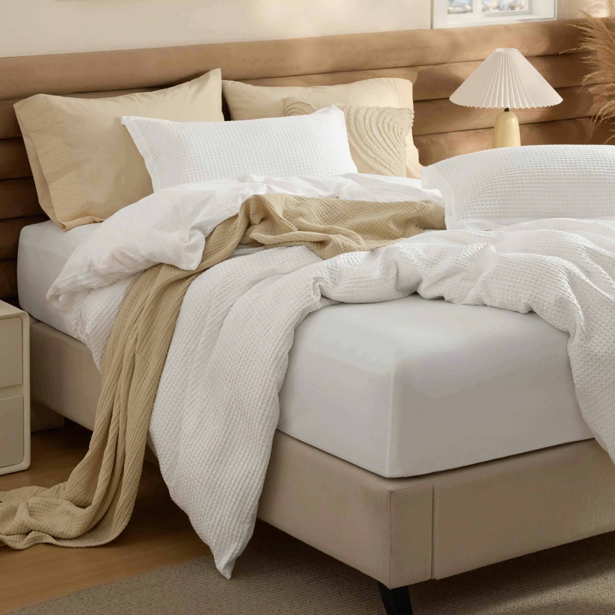 PureWoven™ Cotton Waffle Duvet Cover Set