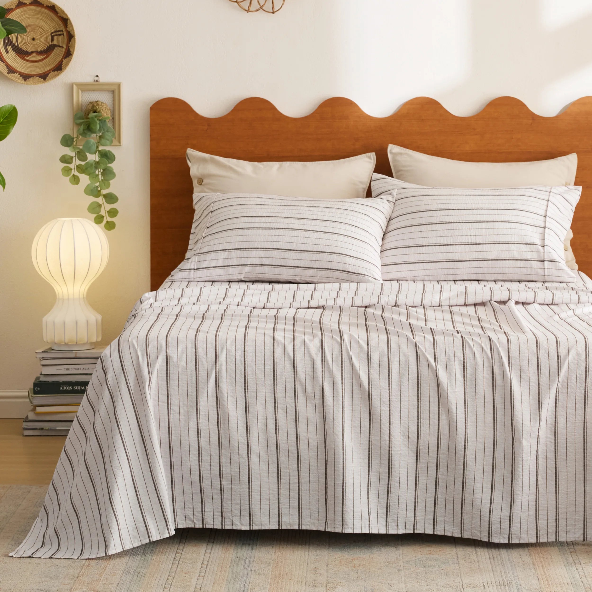 Cotton-Like Striped Sheet Set