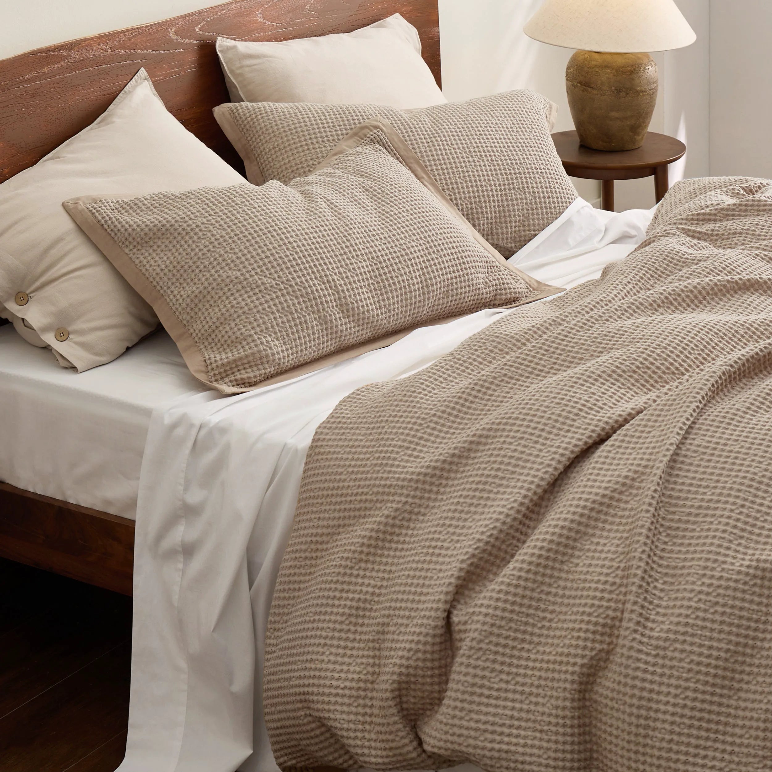 PureWoven™ Cotton Waffle Duvet Cover Set