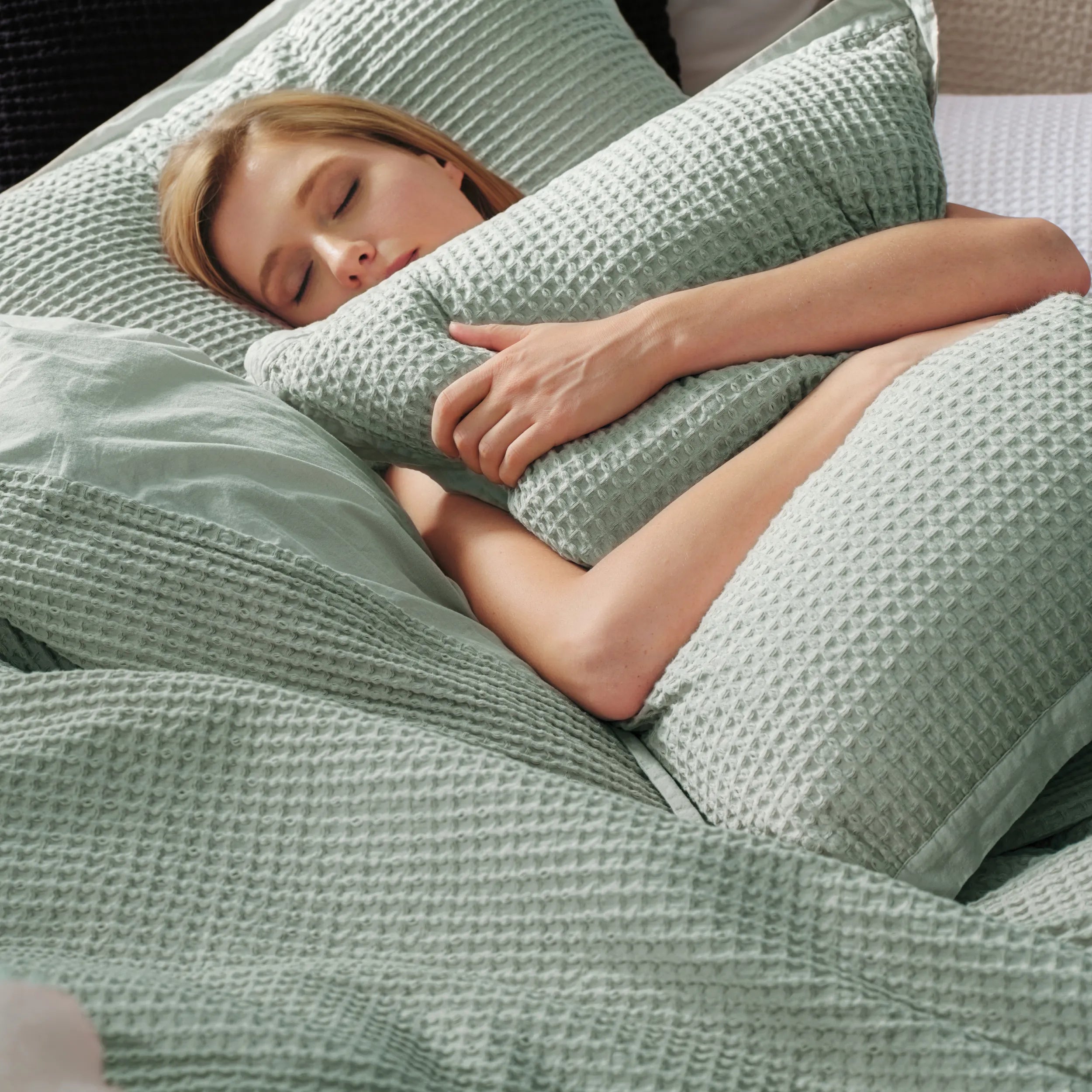 PureWoven™ Cotton Waffle Weave Duvet Cover Set