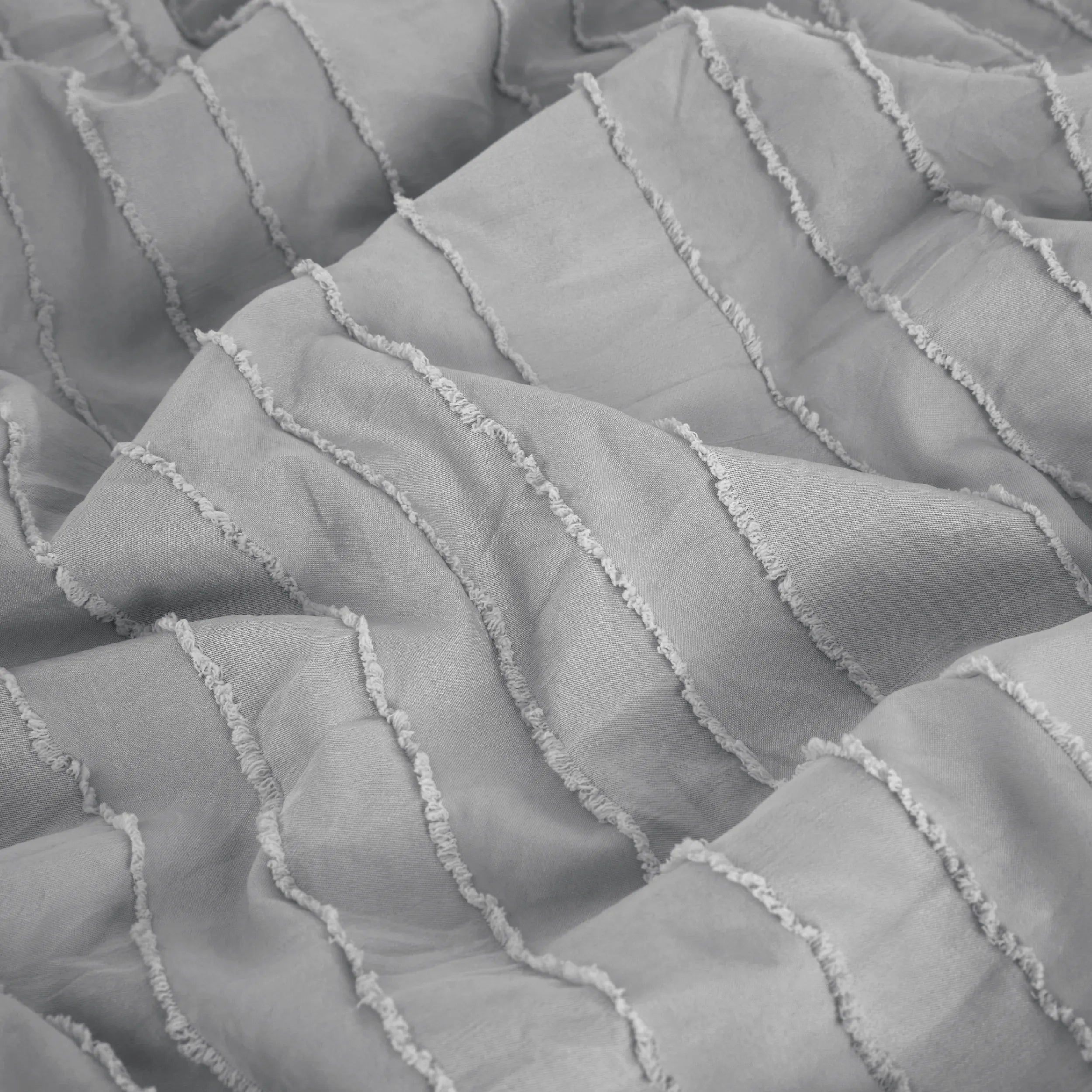 Striped Tufted Embroidery Duvet Cover Set