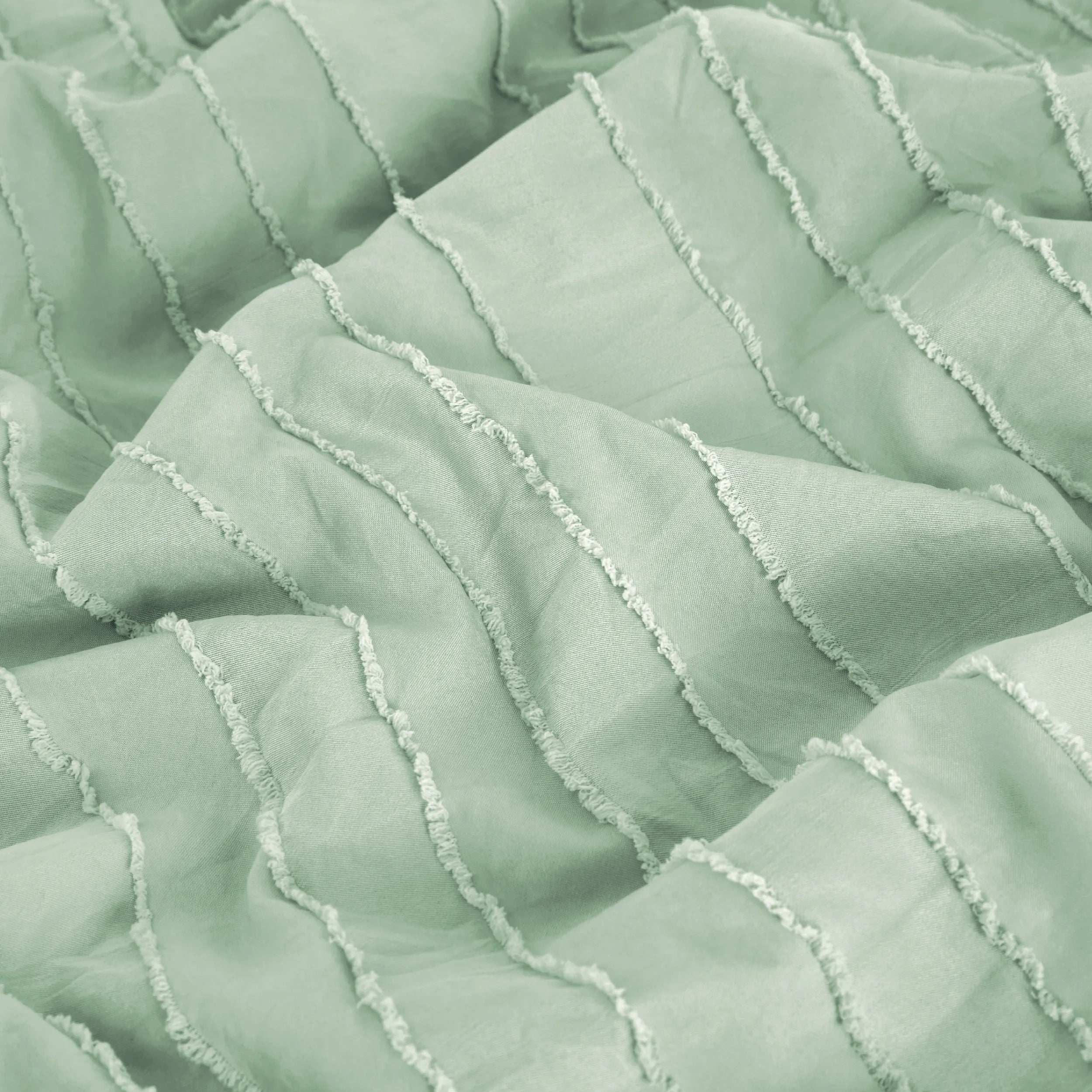Striped Tufted Embroidery Duvet Cover Set