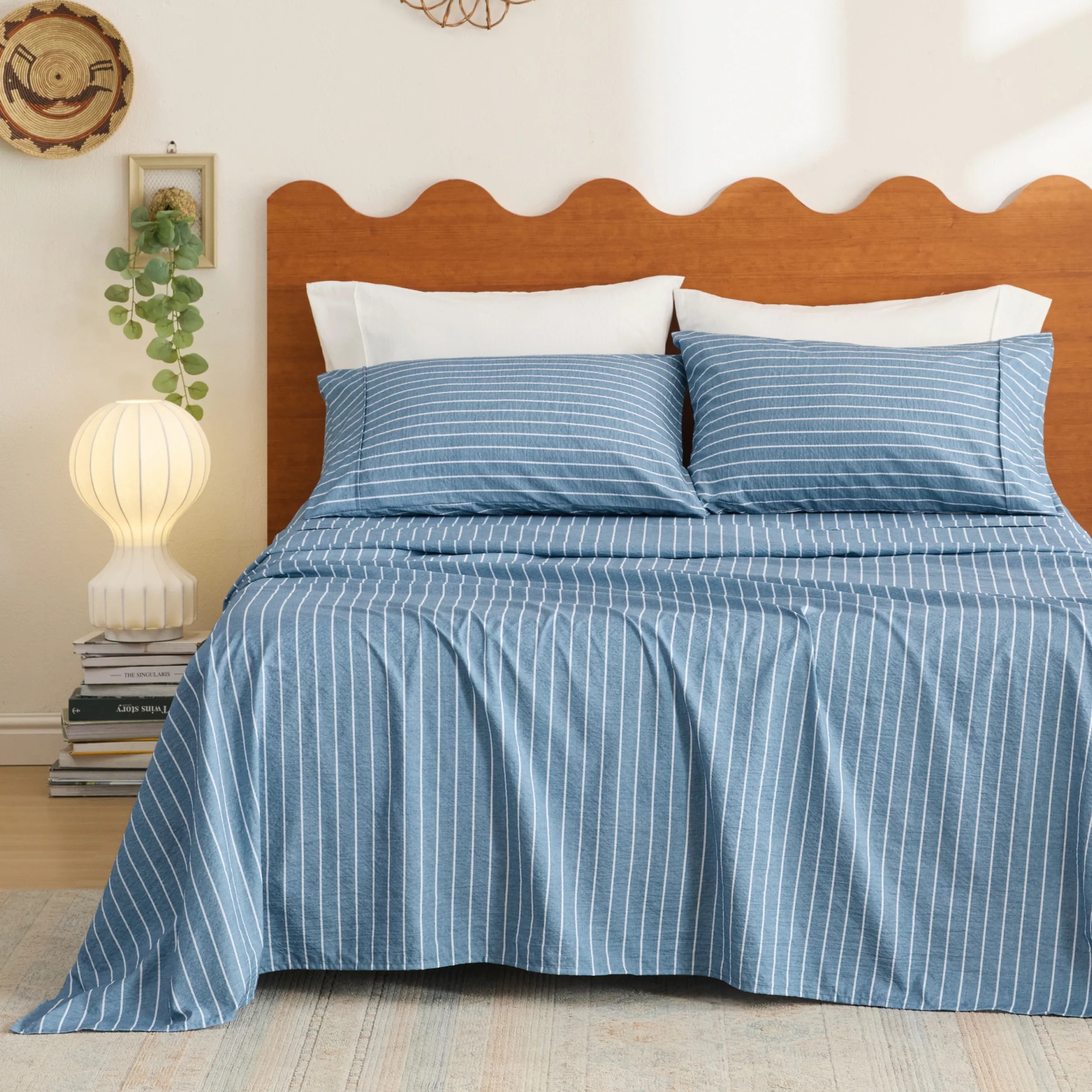 Cotton-Like Striped Sheet Set