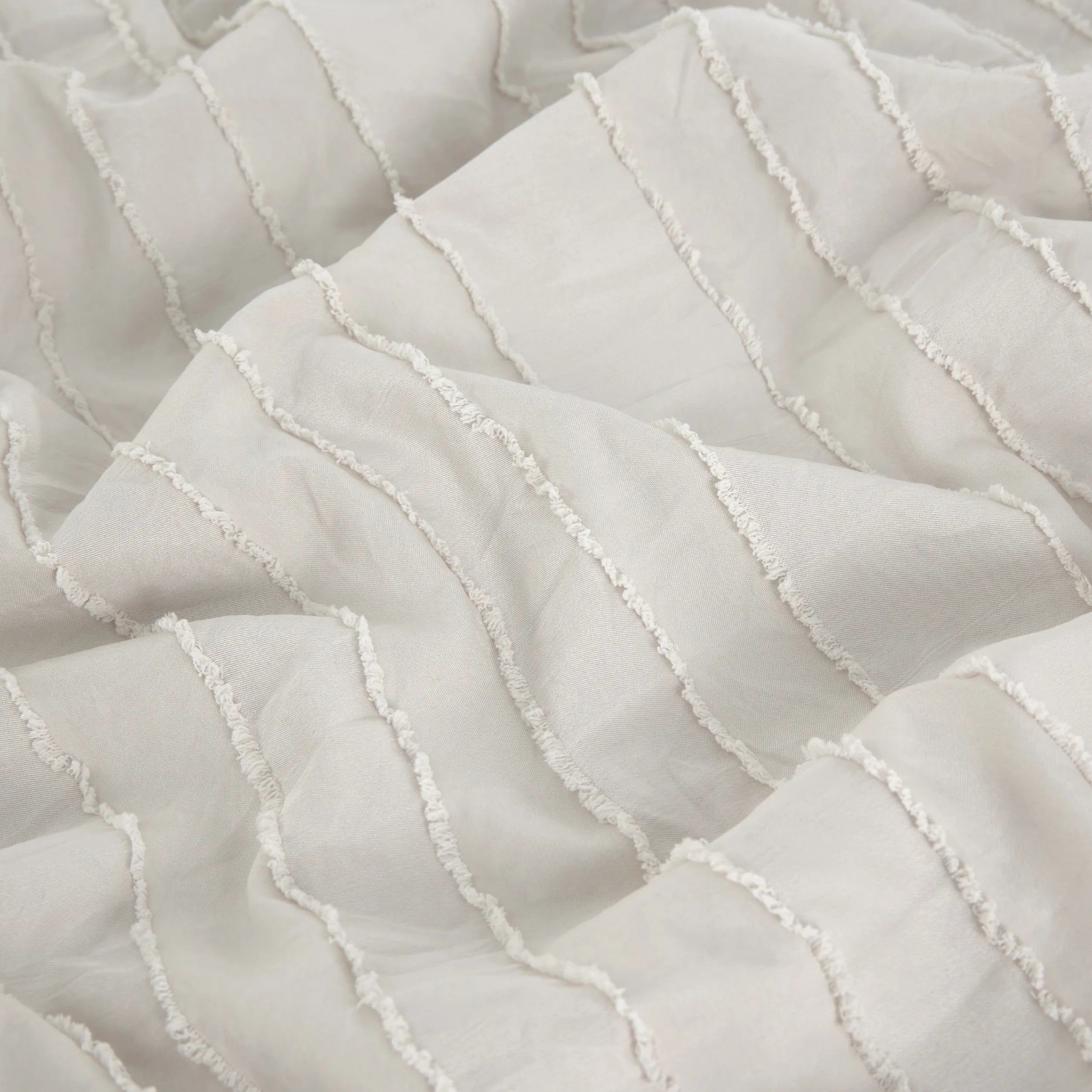 Striped Tufted Embroidery Duvet Cover Set