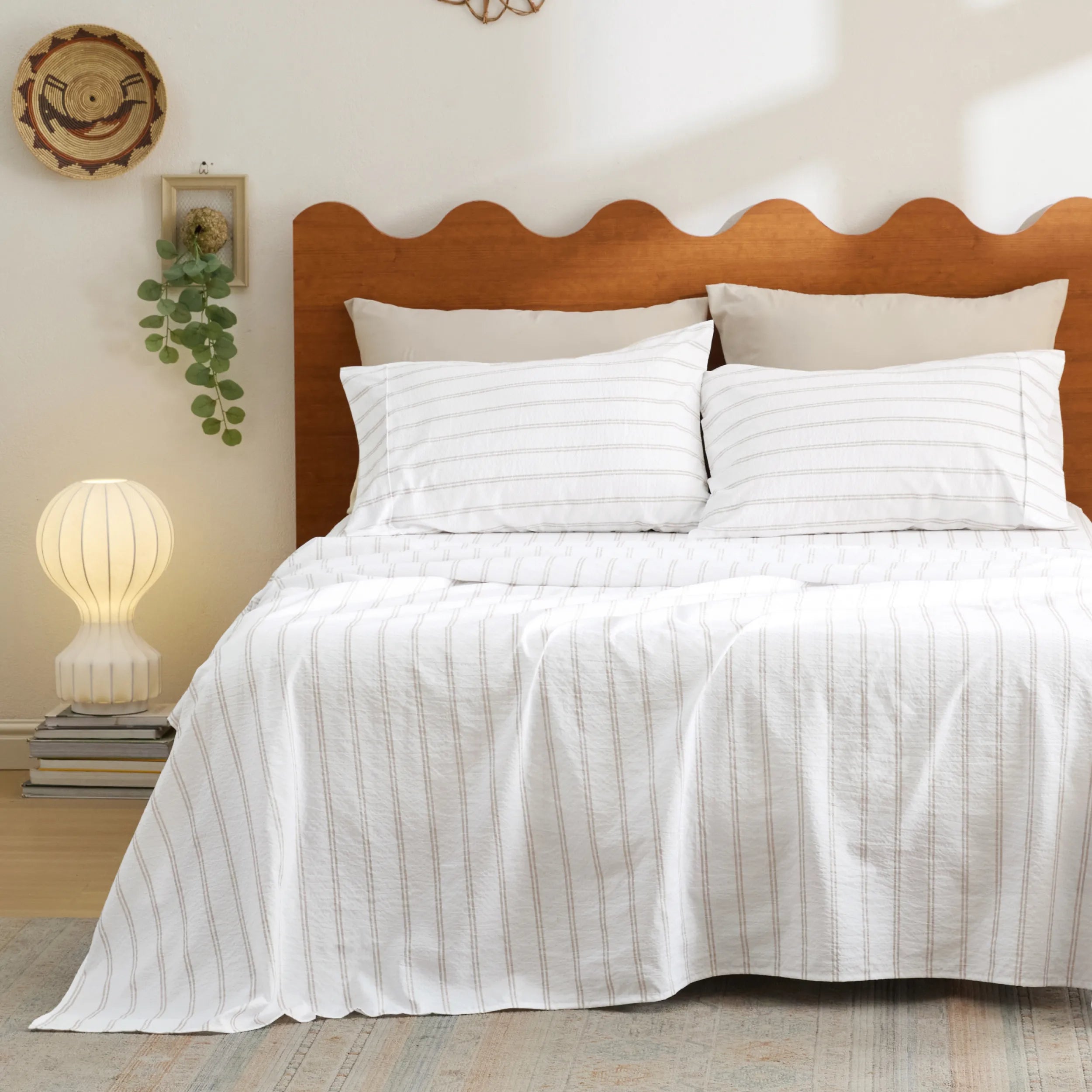 Cotton-Like Striped Sheet Set