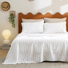 Cotton-Like Striped Sheet Set
