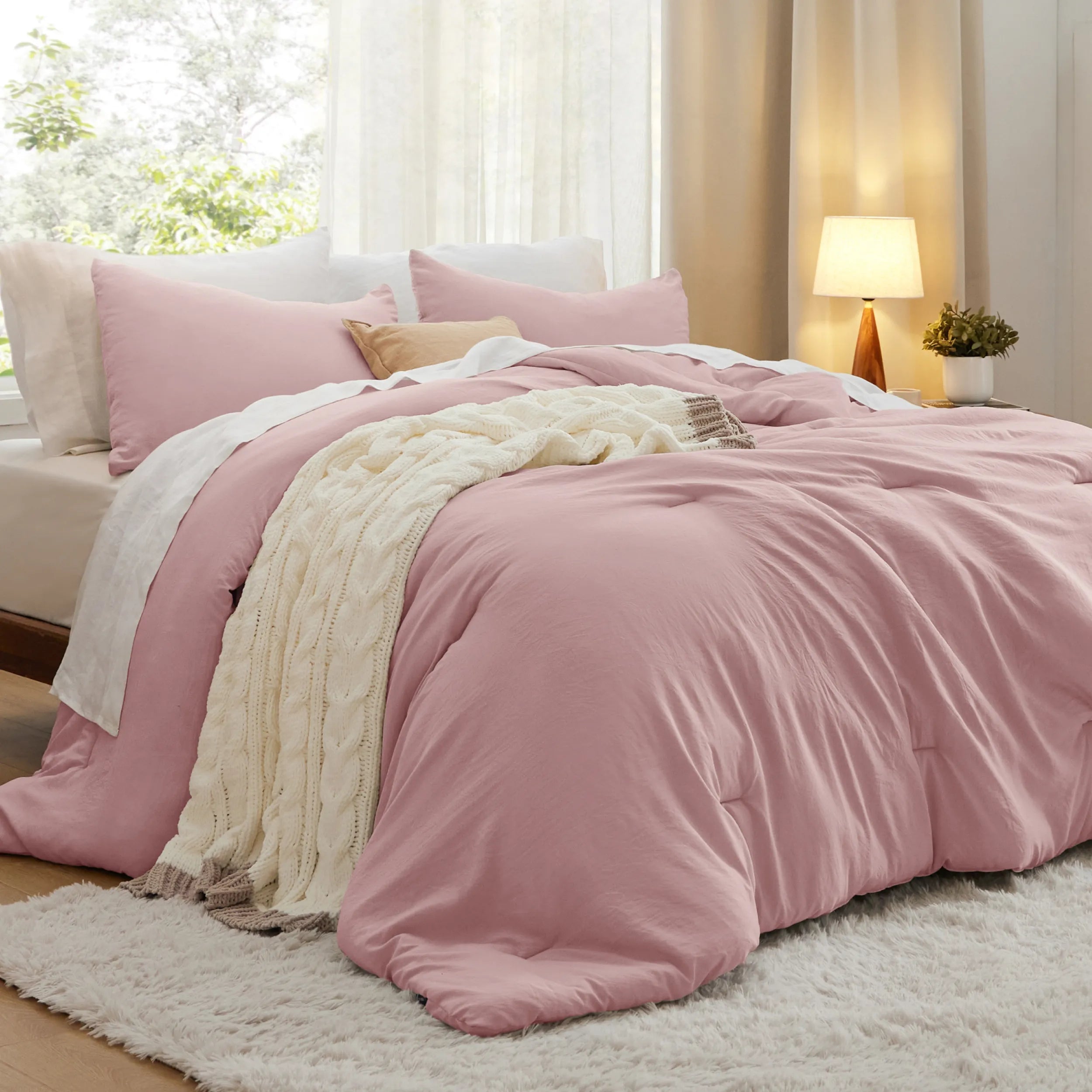Pre-Washed Solid Comforter Set