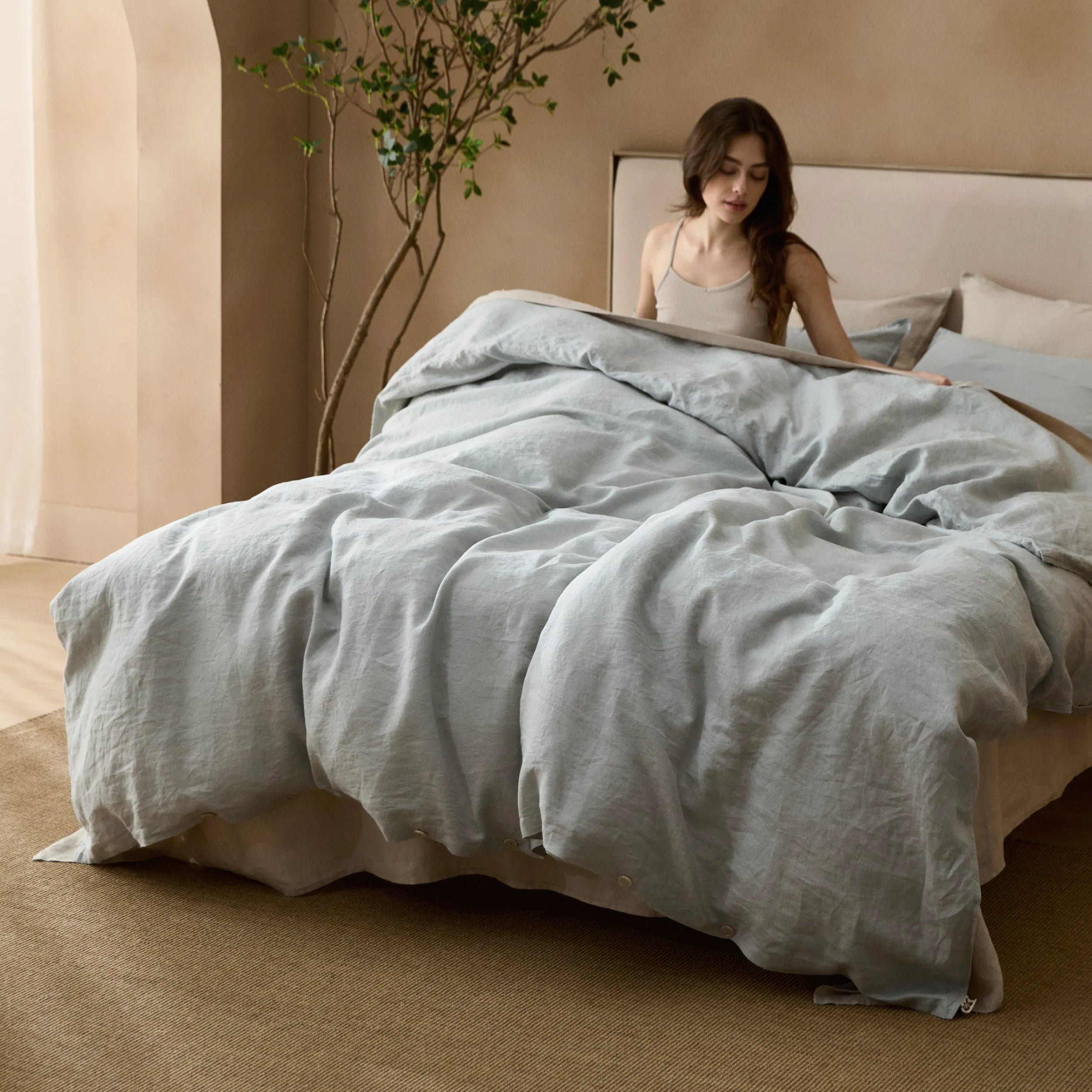 PureWoven™ Washed Linen Duvet Cover Set