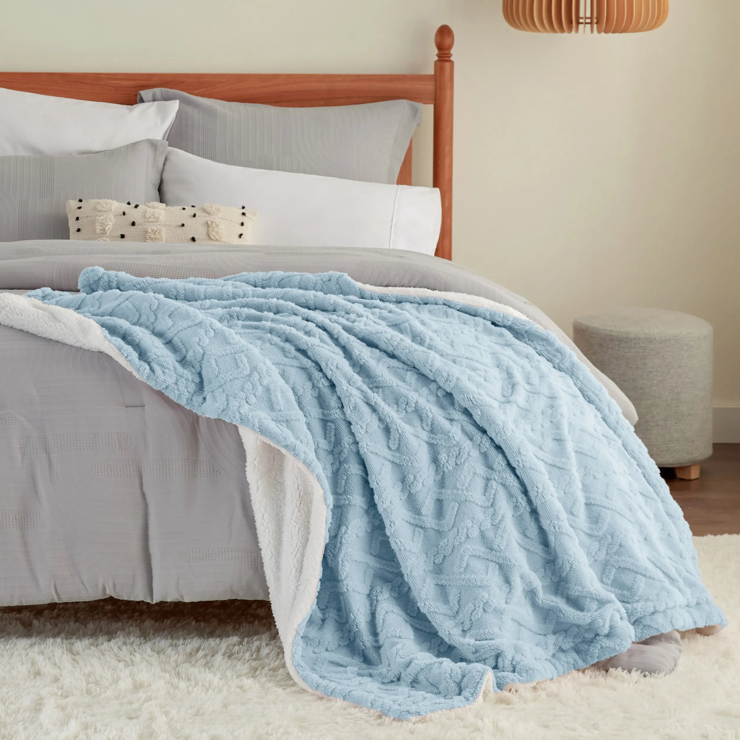Cozy Sherpa Throw Blanket for Couch