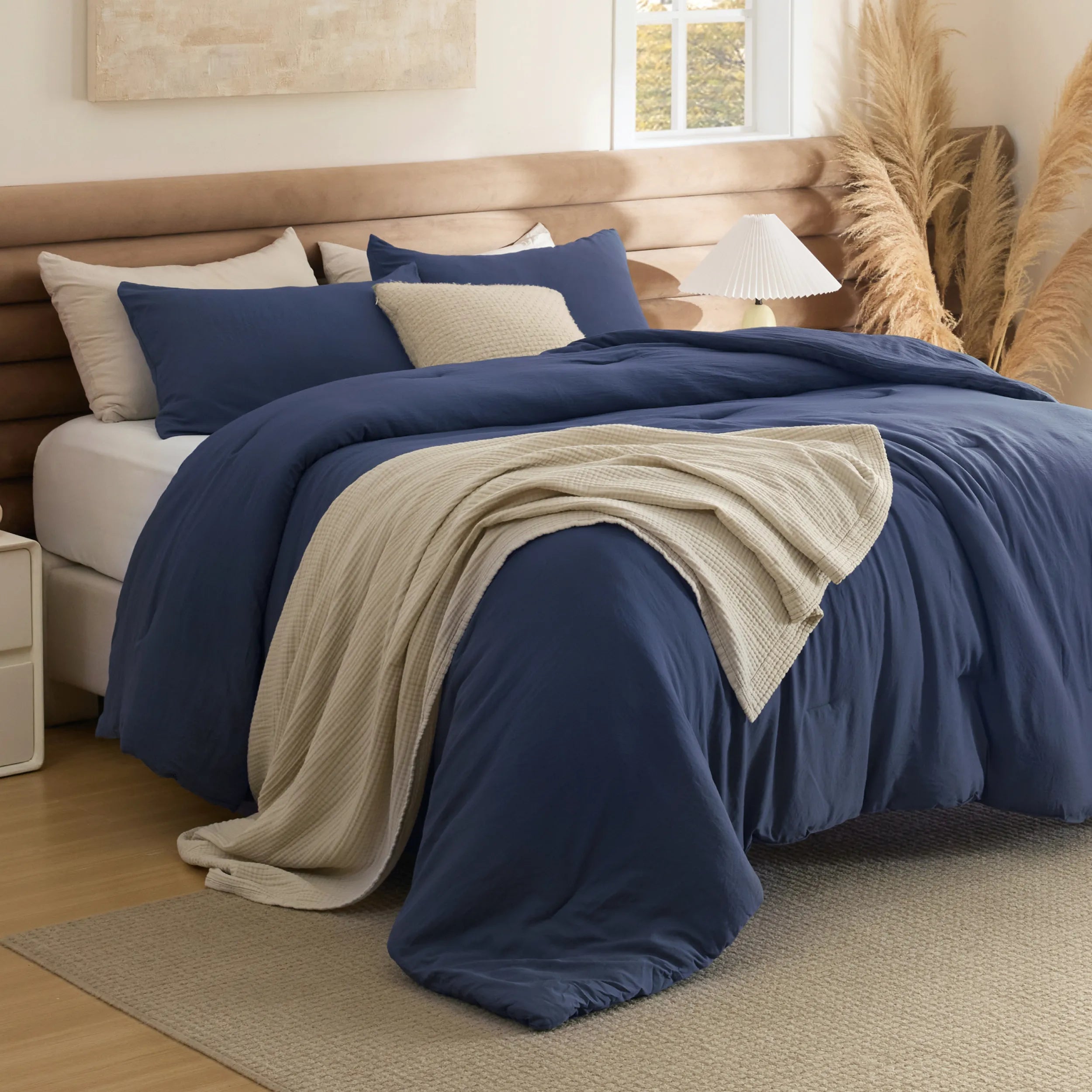 Pre-Washed Solid Comforter Set