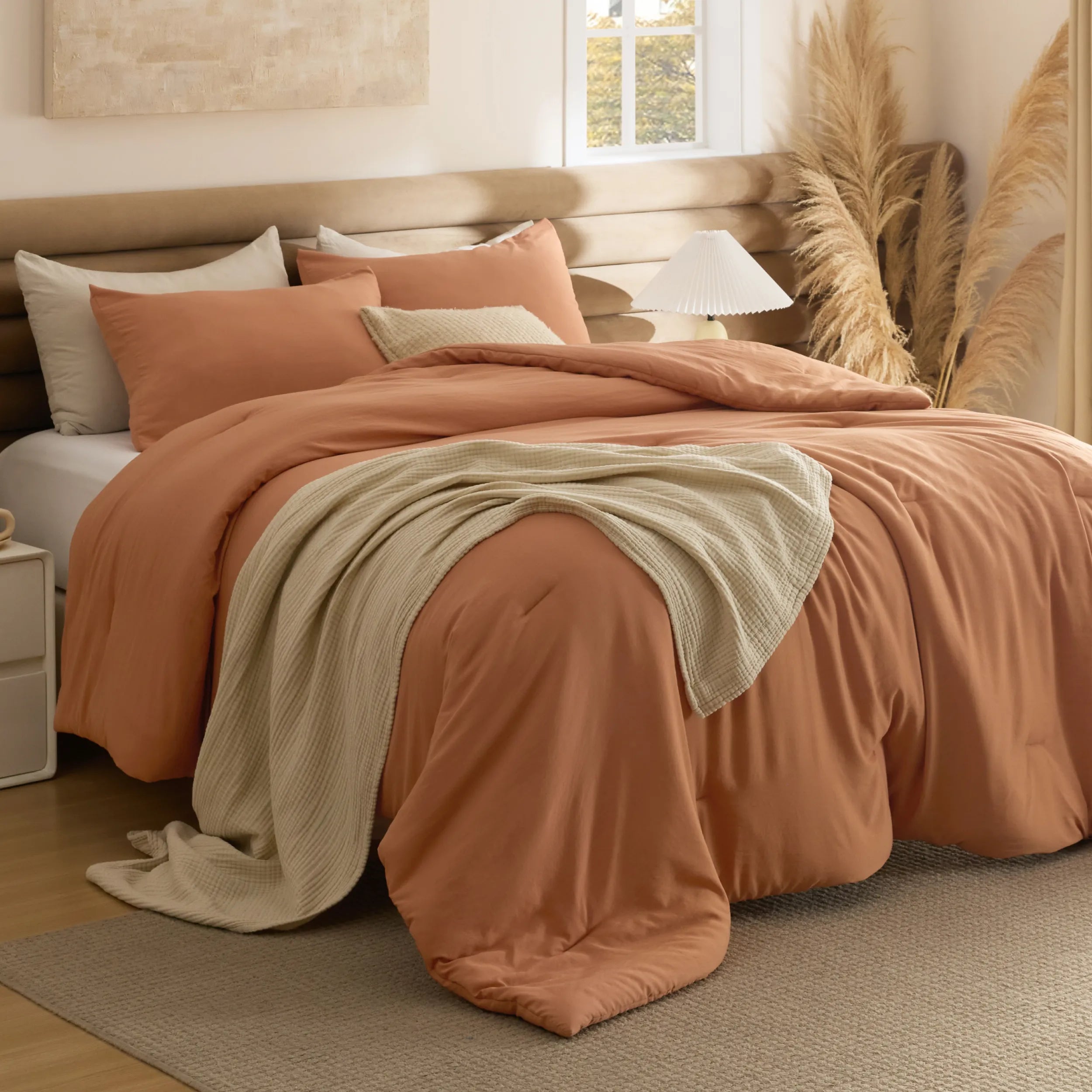 Pre-Washed Solid Comforter Set