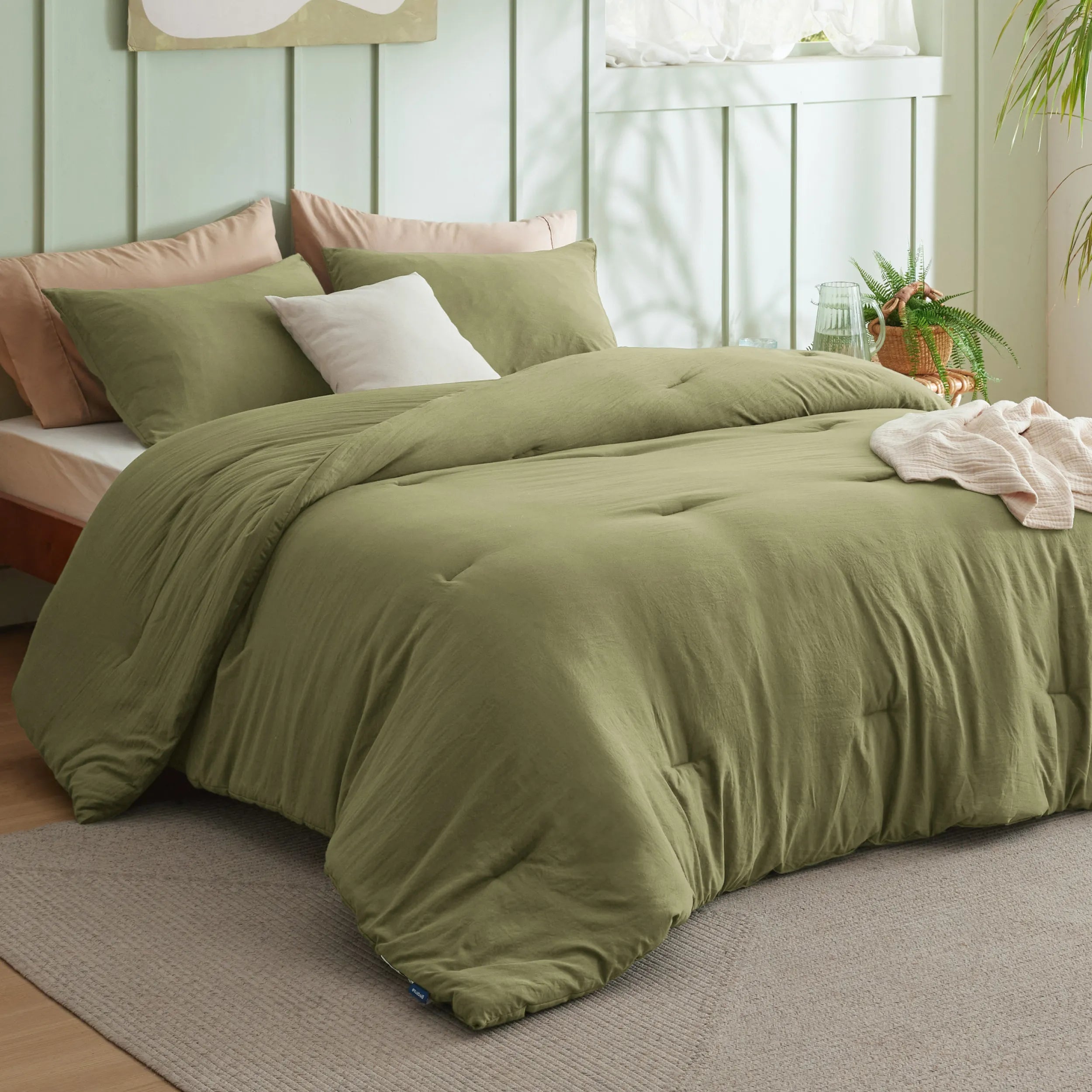 Pre-Washed Solid Comforter Set