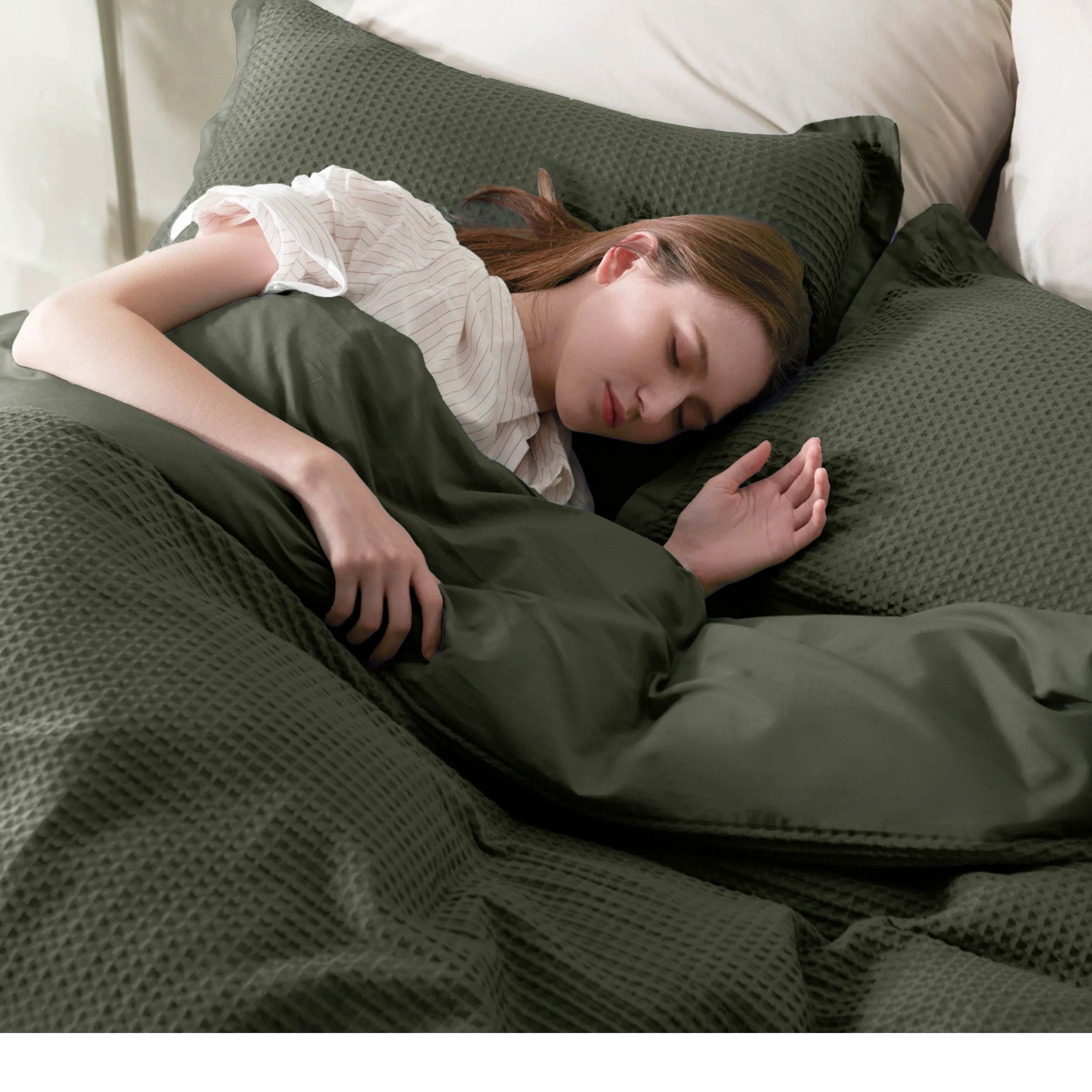 PureWoven™ Cotton Waffle Duvet Cover Set