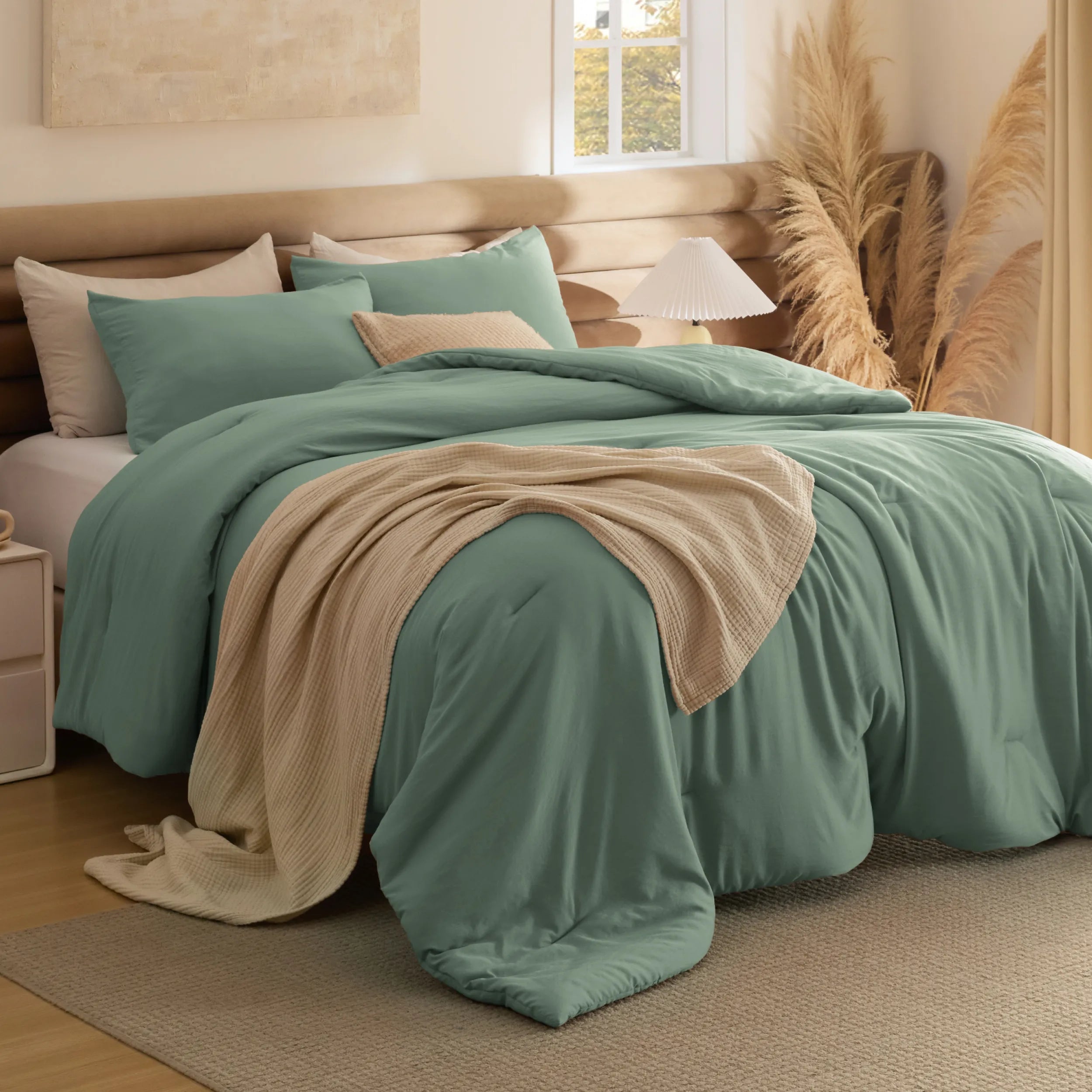 Pre-Washed Solid Comforter Set