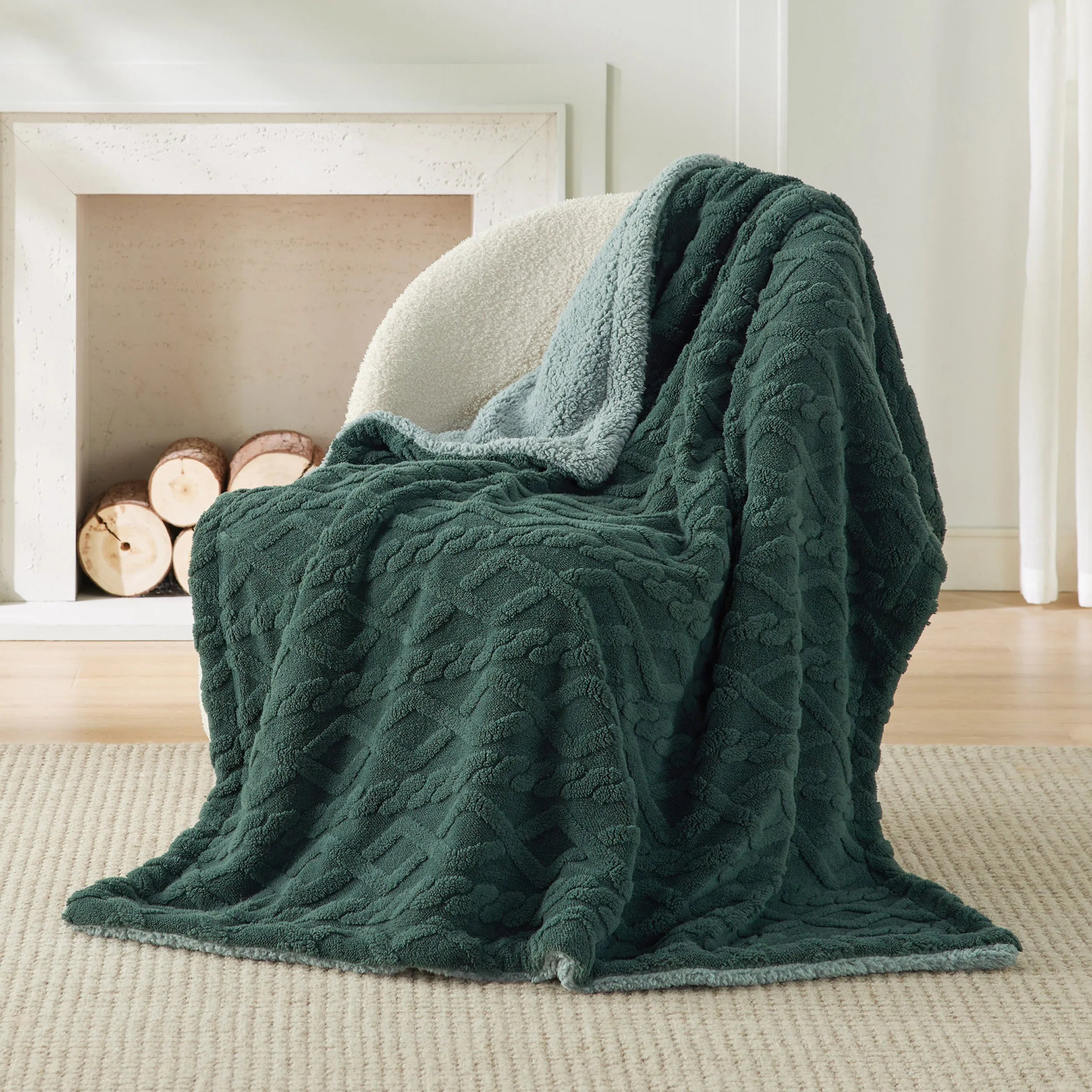 Cozy Sherpa Throw Blanket for Couch