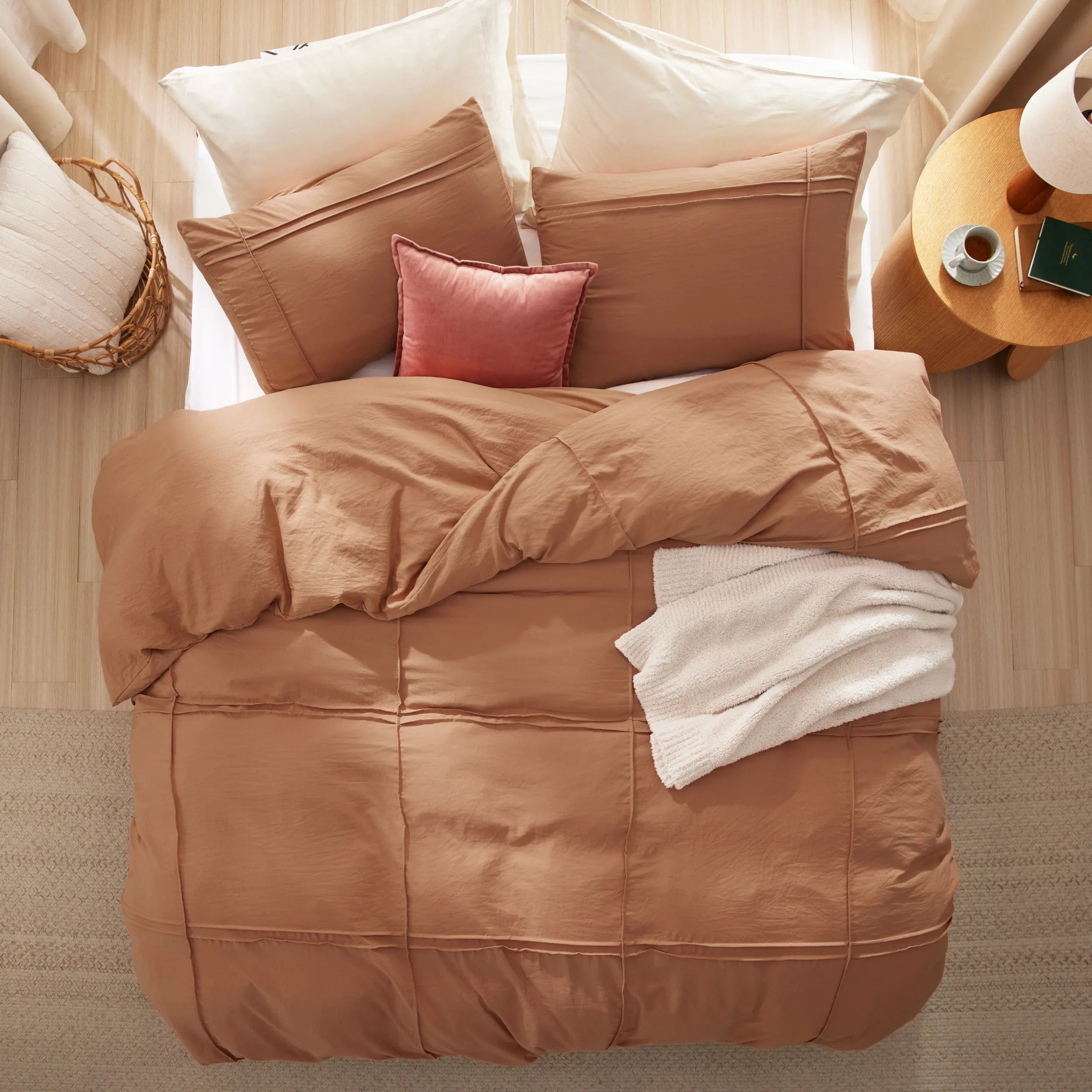 Striped Tufted Embroidered Duvet Cover Set