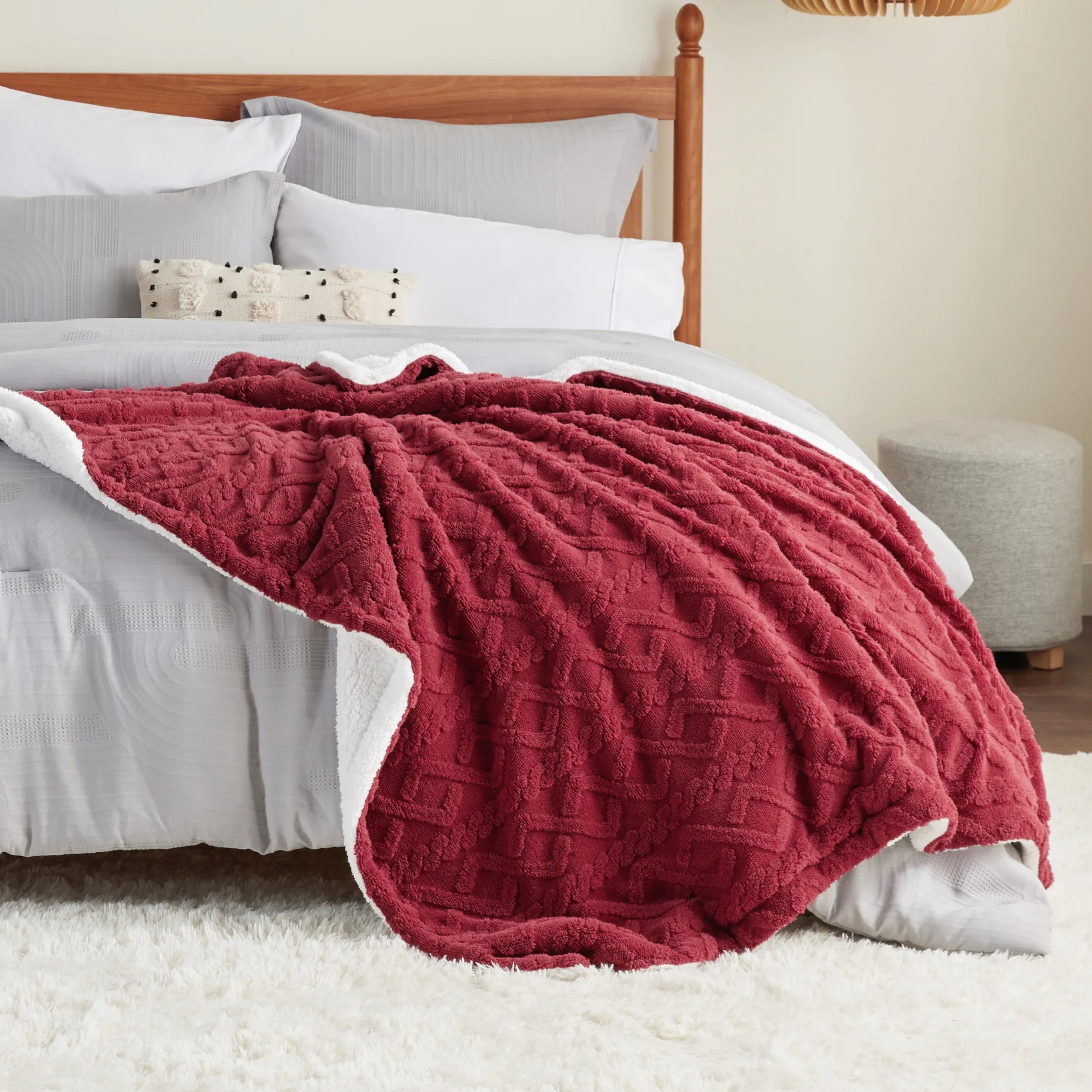 Cozy Sherpa Throw Blanket for Couch