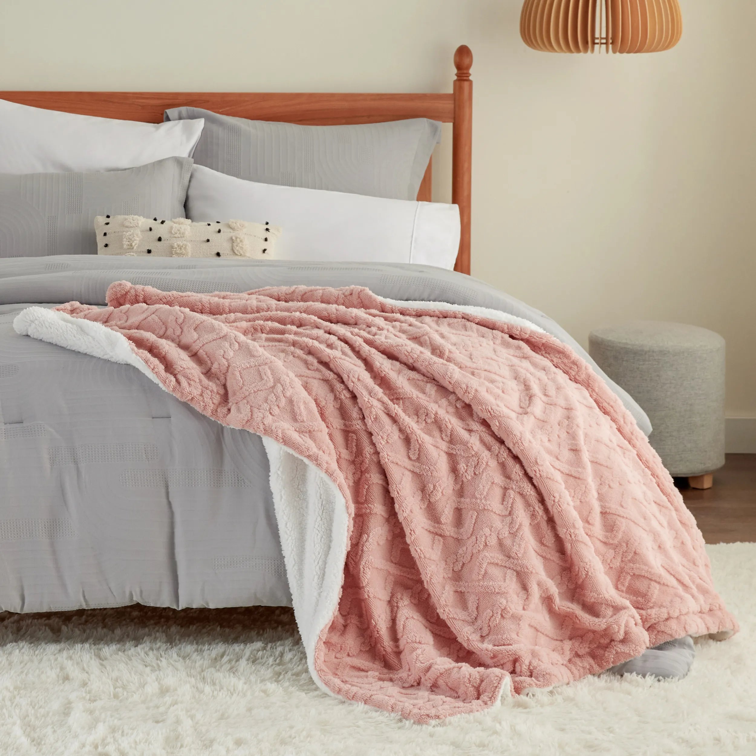 Cozy Sherpa Throw Blanket for Couch