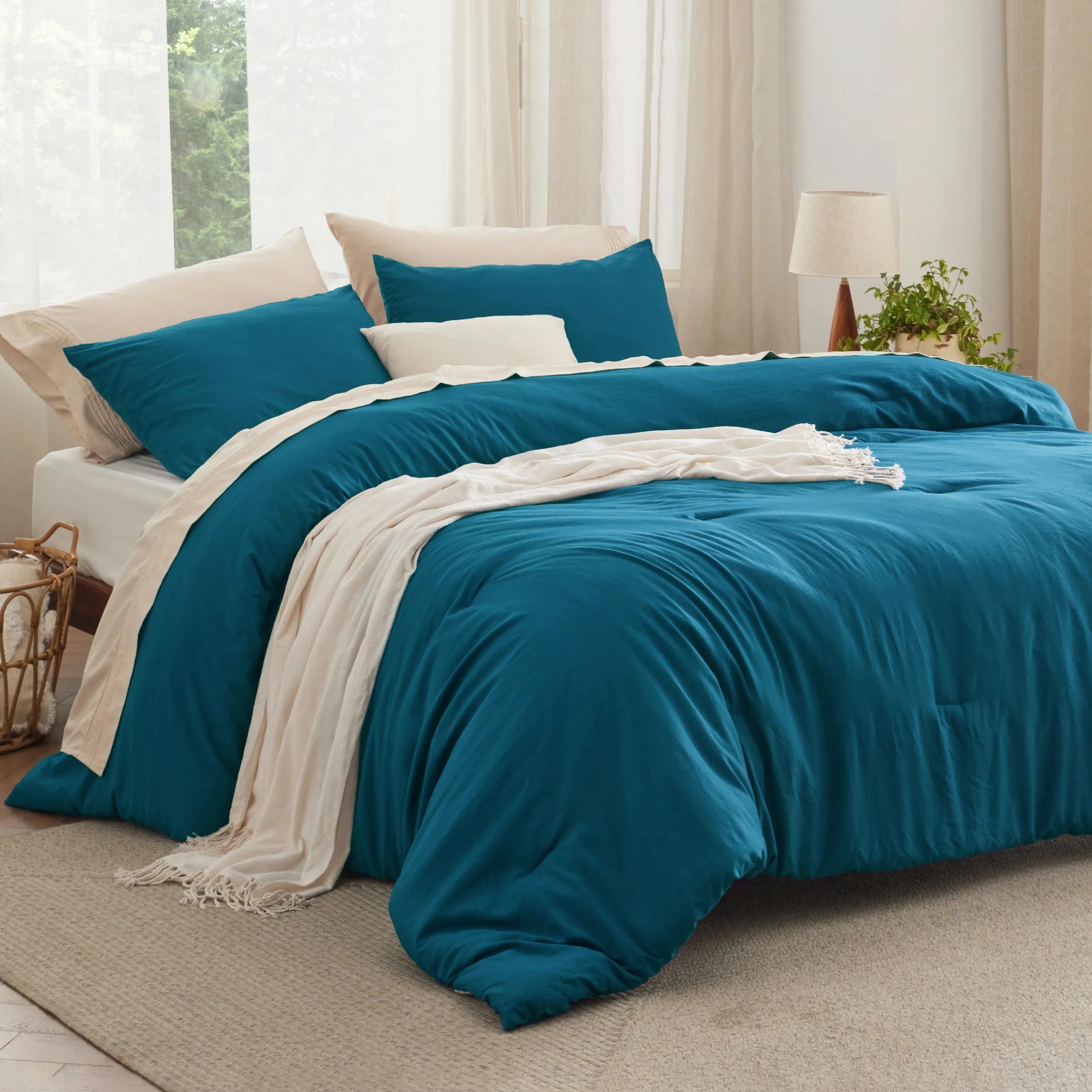 Pre-Washed Solid Comforter Set