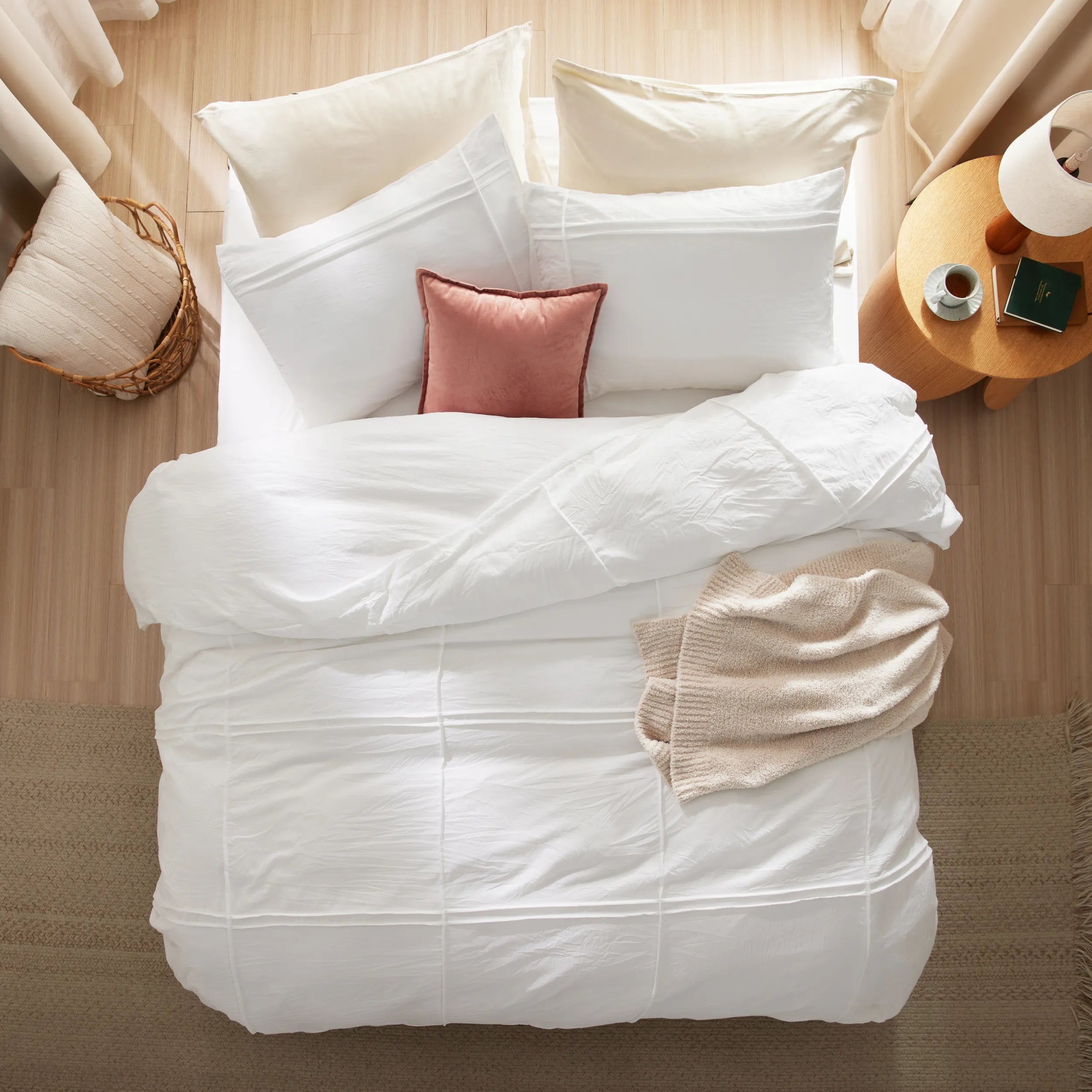 Striped Tufted Embroidered Duvet Cover Set