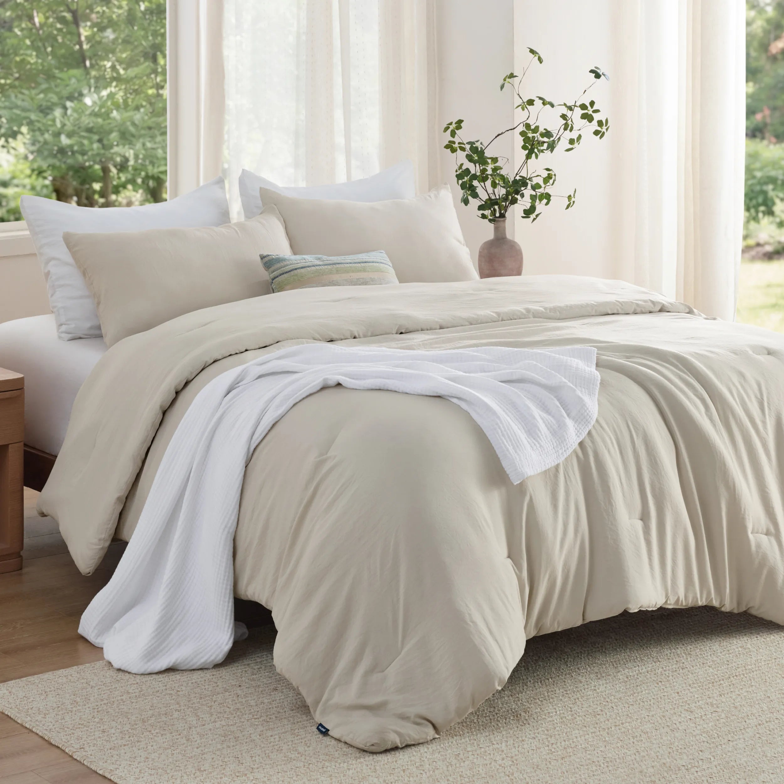 Pre-Washed Solid Comforter Set