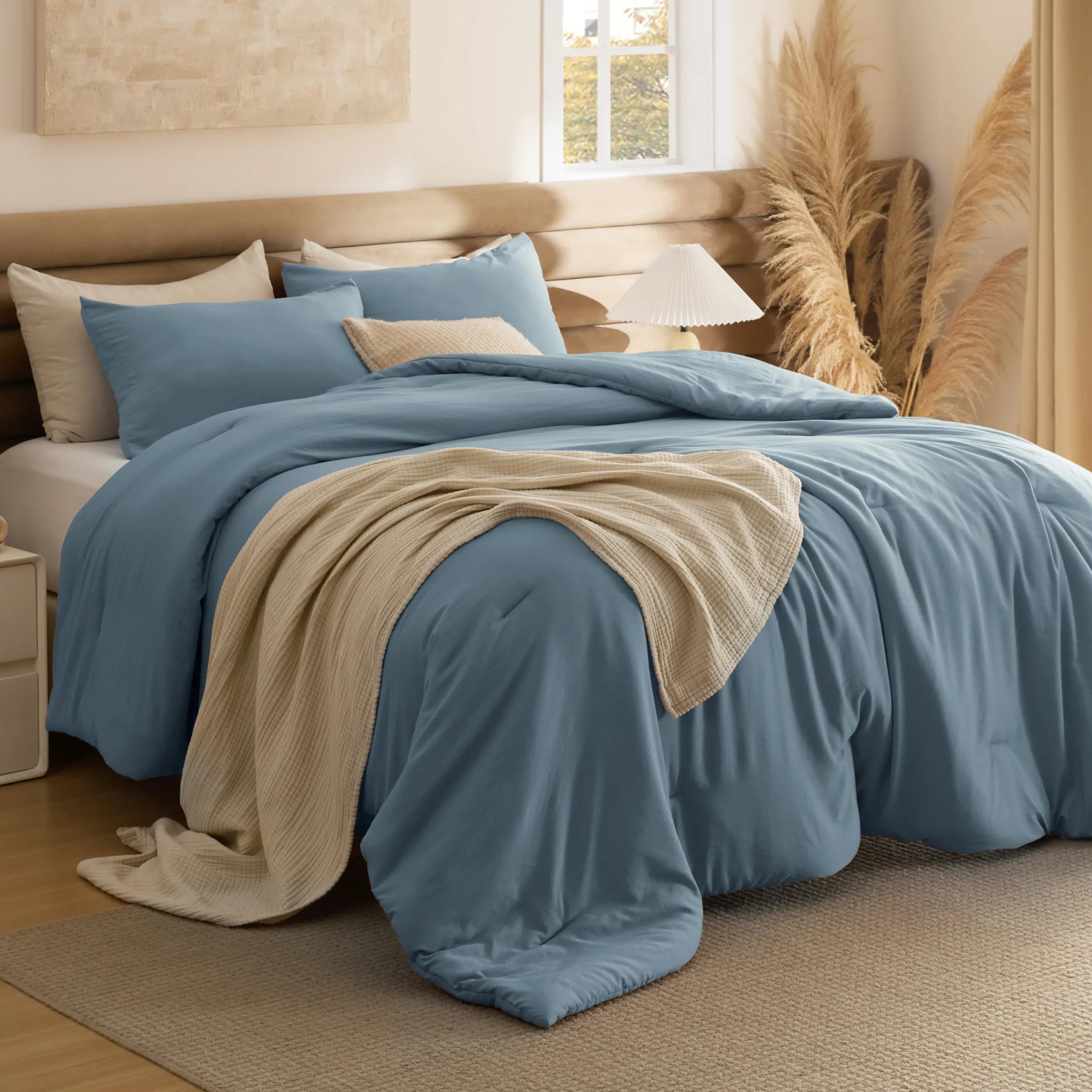 Pre-Washed Solid Comforter Set
