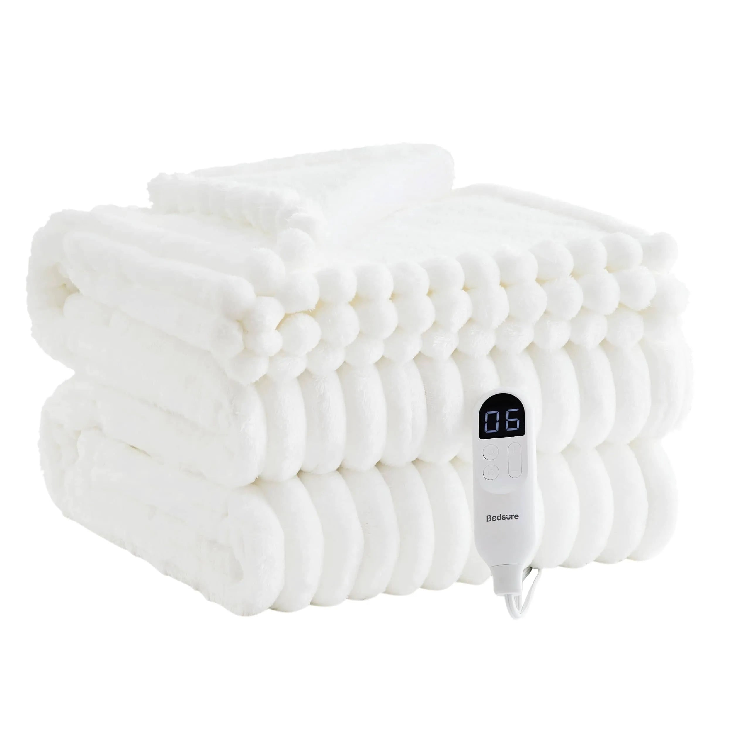 Heated Striped Flannel Blanket