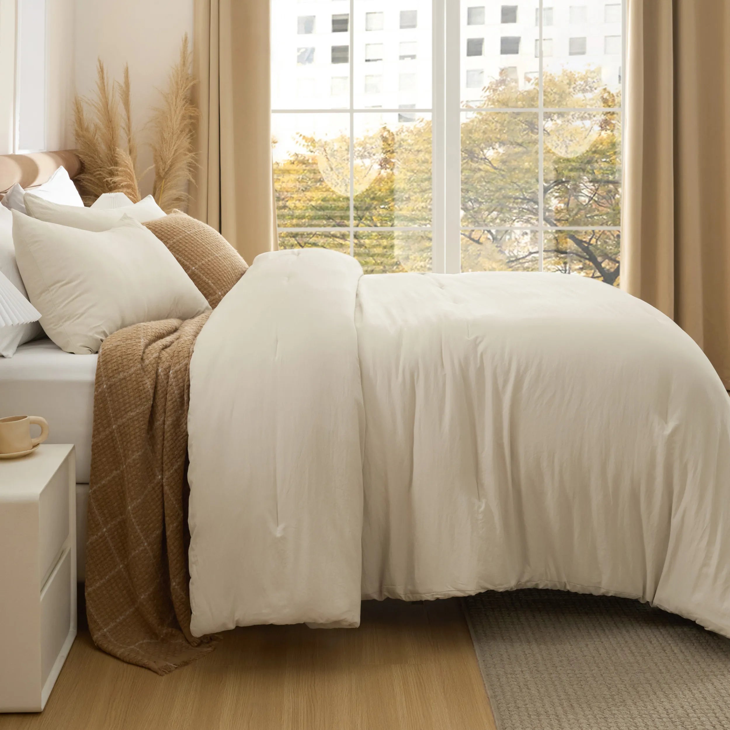 Pre-Washed Solid Comforter Set