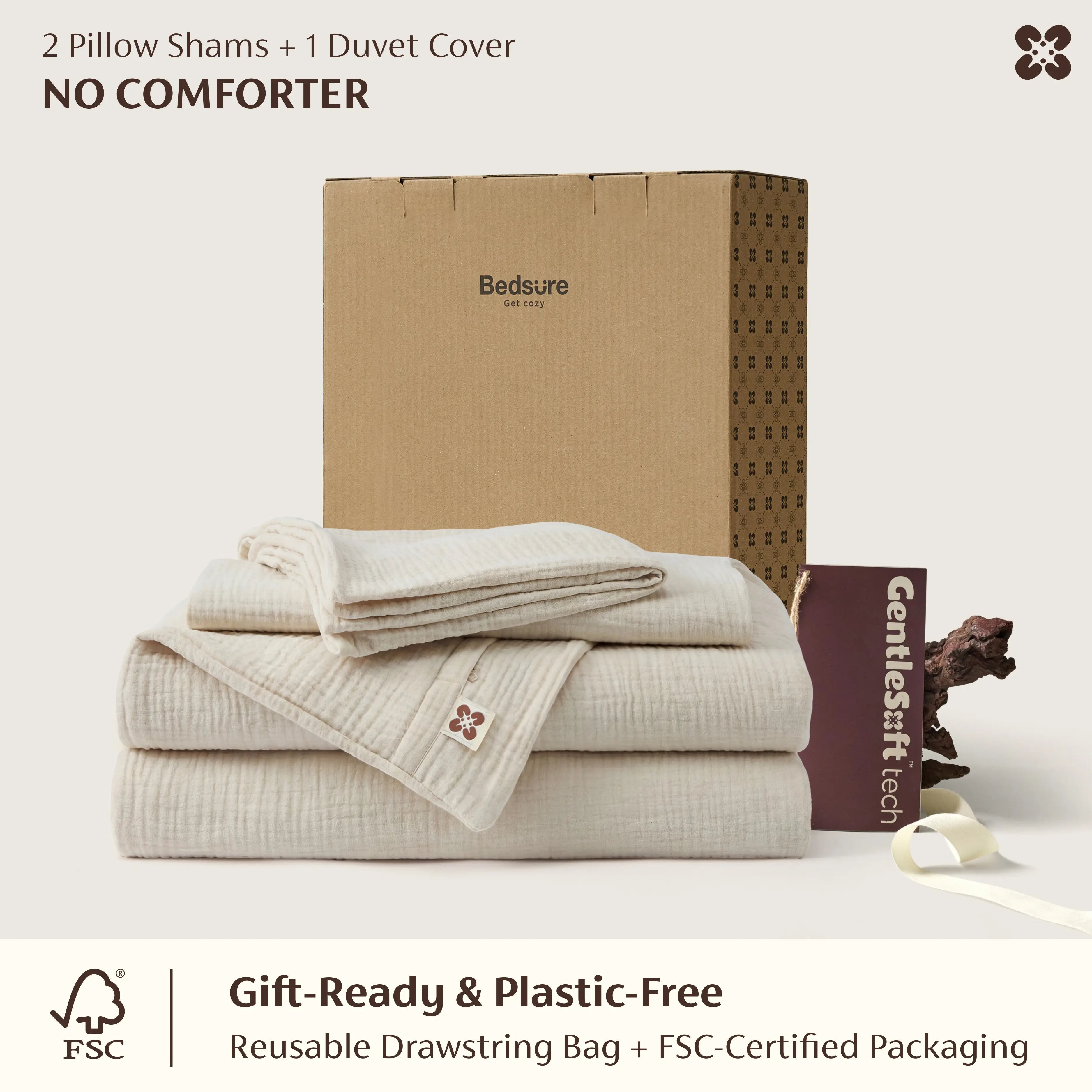 PureWoven™ Triple-Layer Cotton Gauze Duvet Cover Set