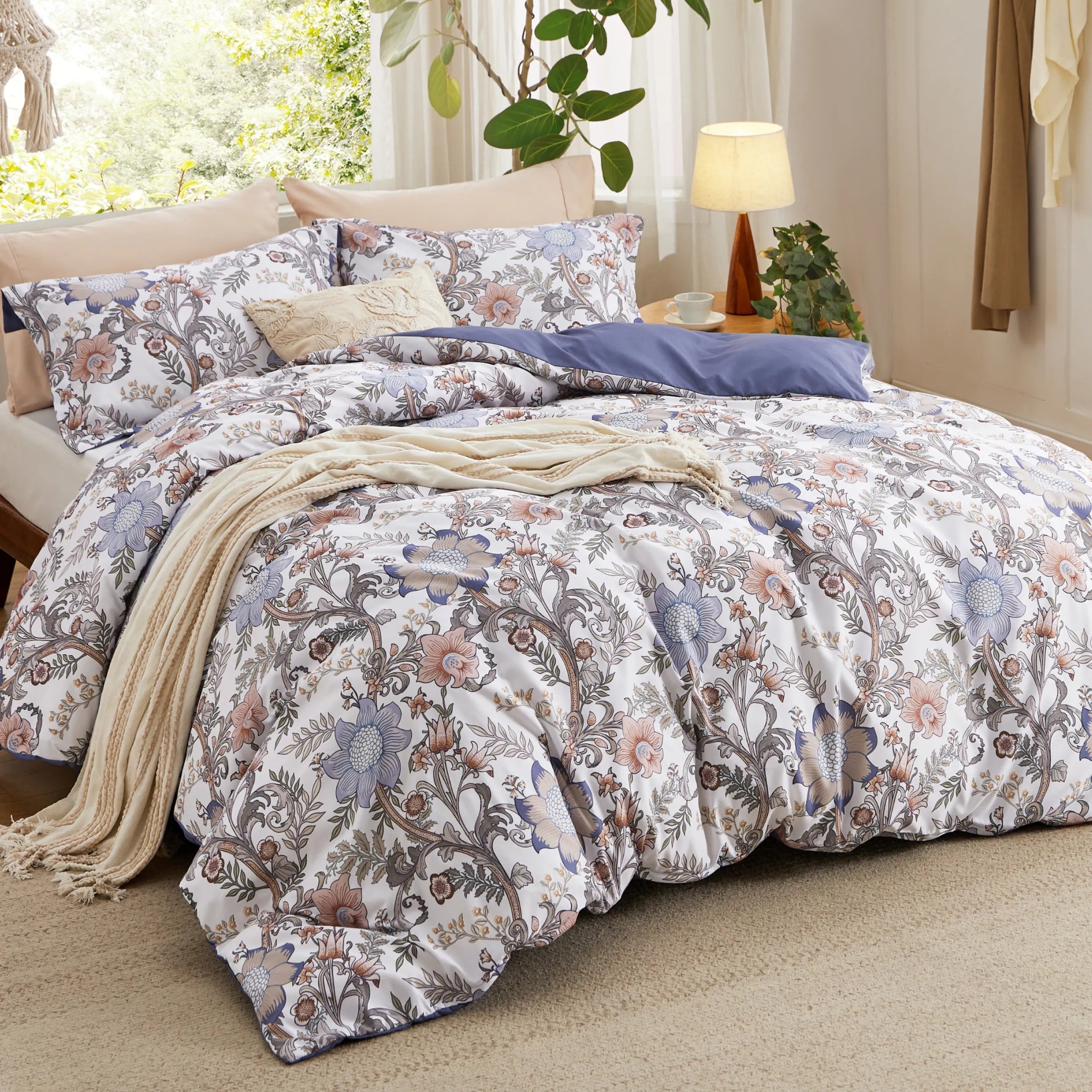 Reversible Floral Duvet Cover Set
