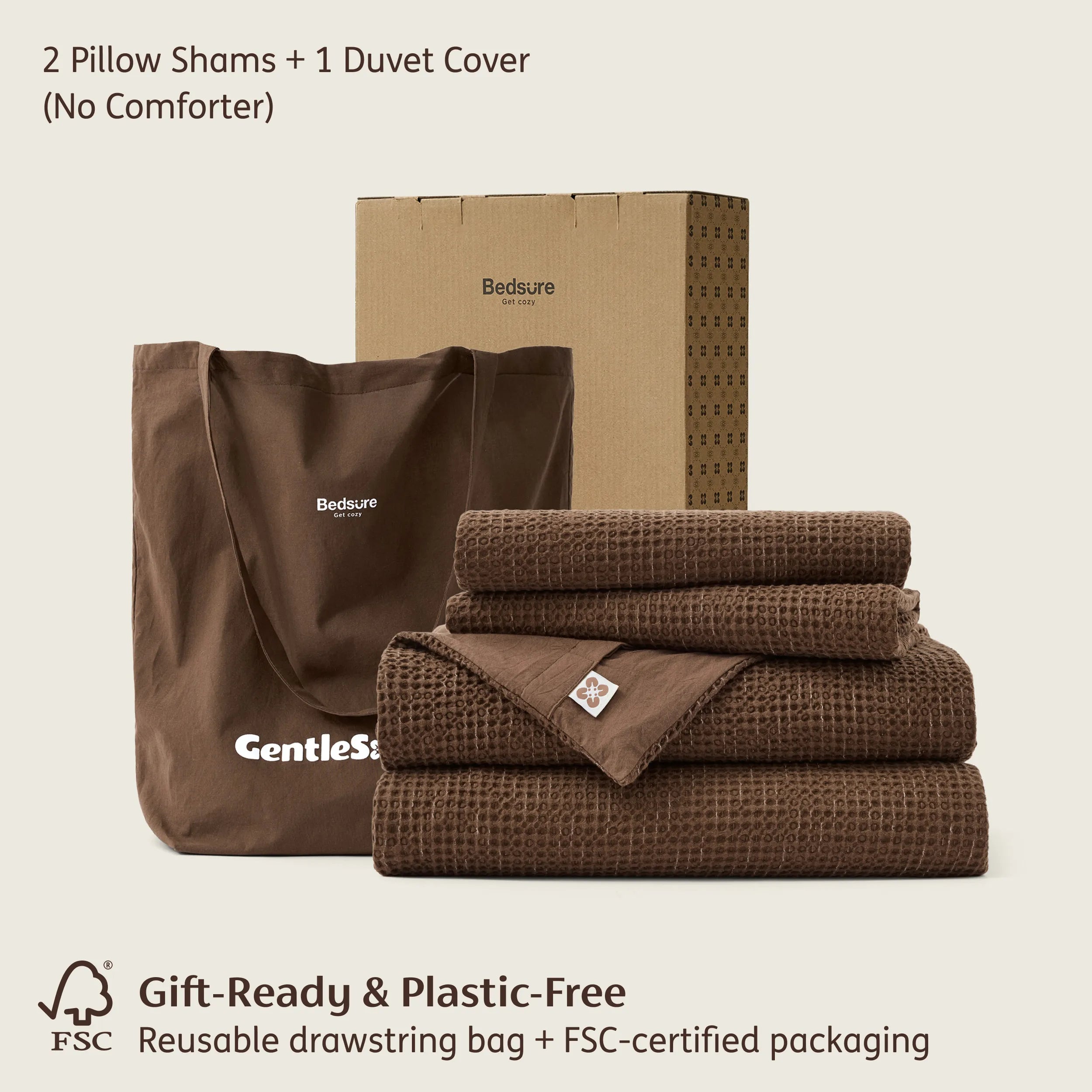 PureWoven™ Cotton Waffle Space-Dyed Duvet Cover Set