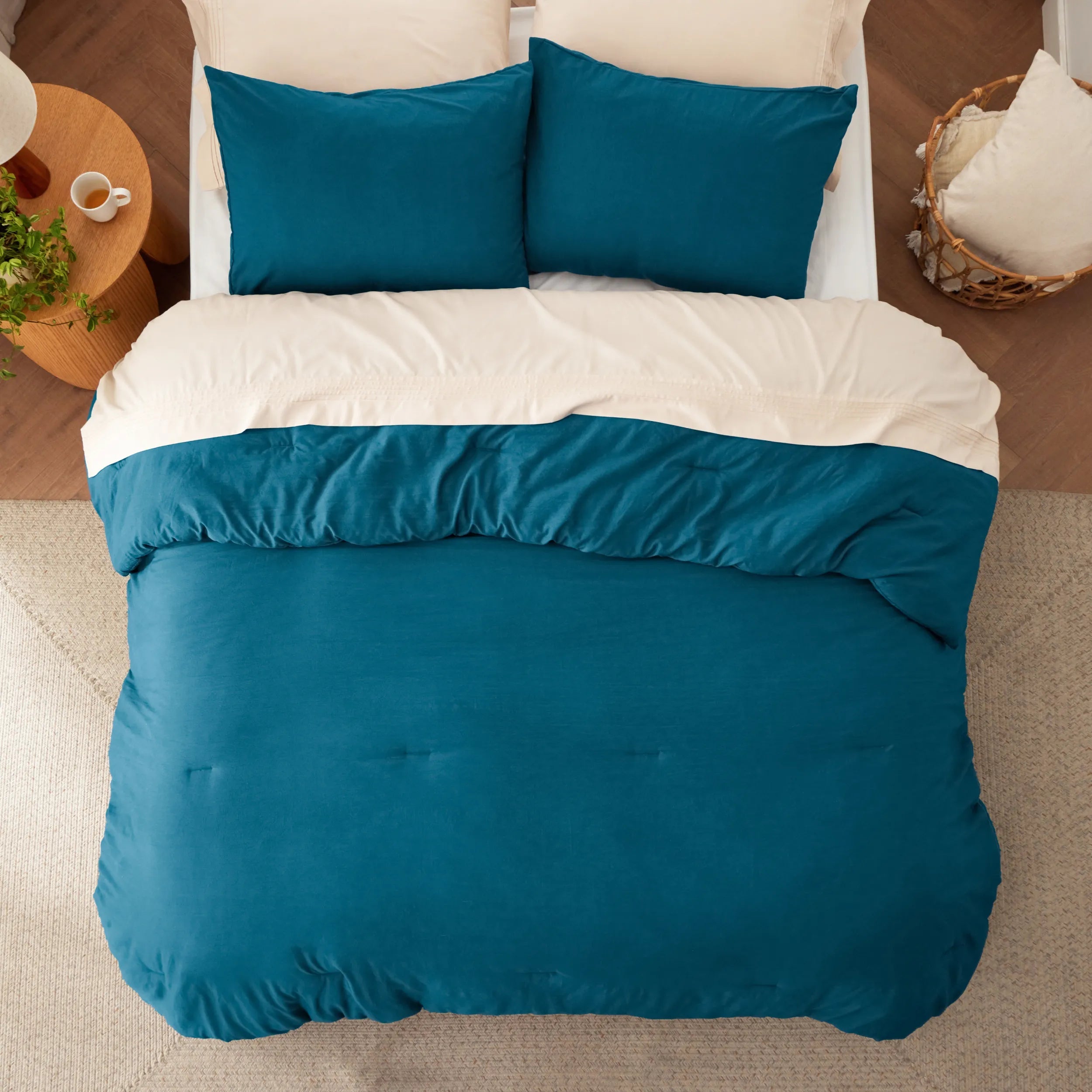 Pre-Washed Solid Comforter Set