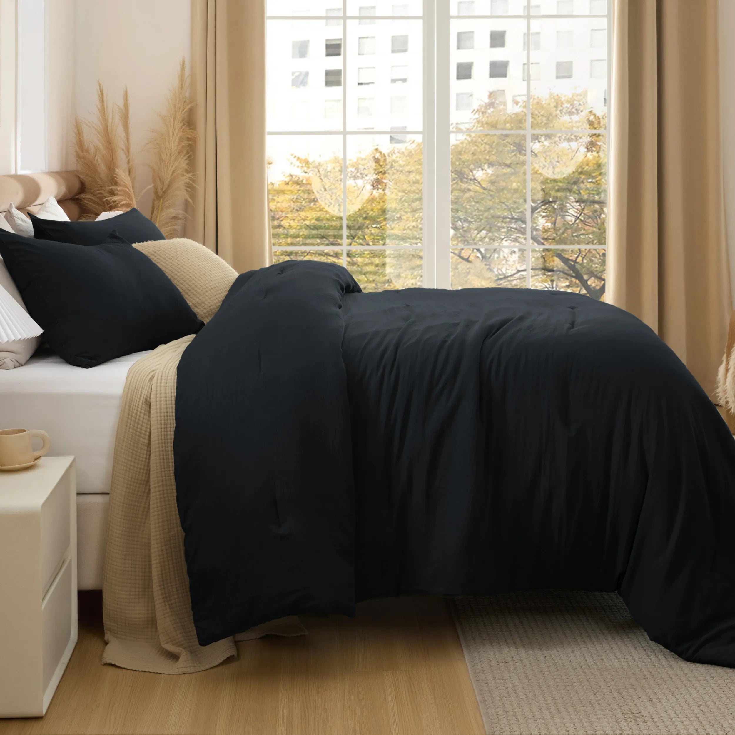 Pre-Washed Solid Comforter Set