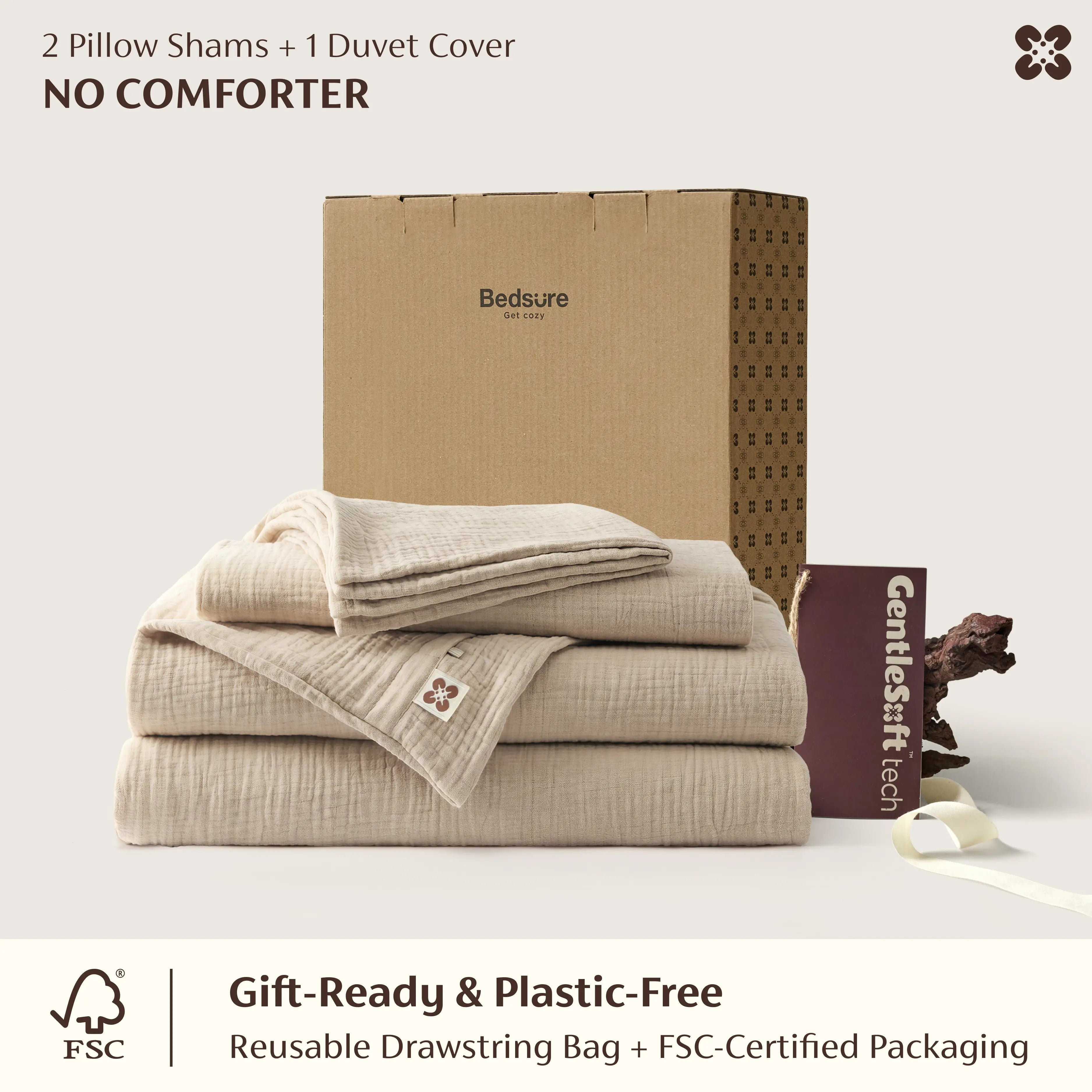 PureWoven™ Triple-Layer Cotton Gauze Duvet Cover Set