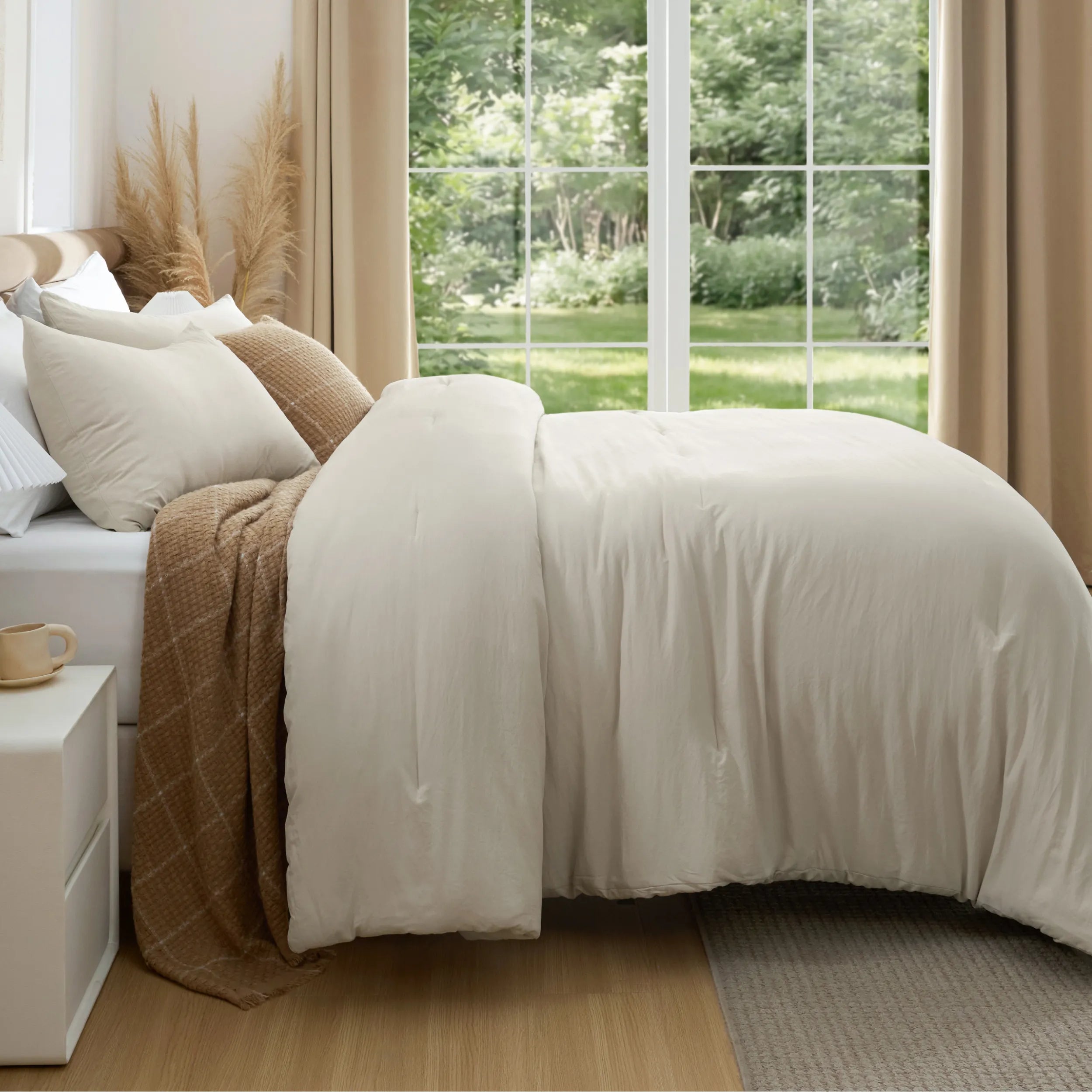 Pre-Washed Solid Comforter Set