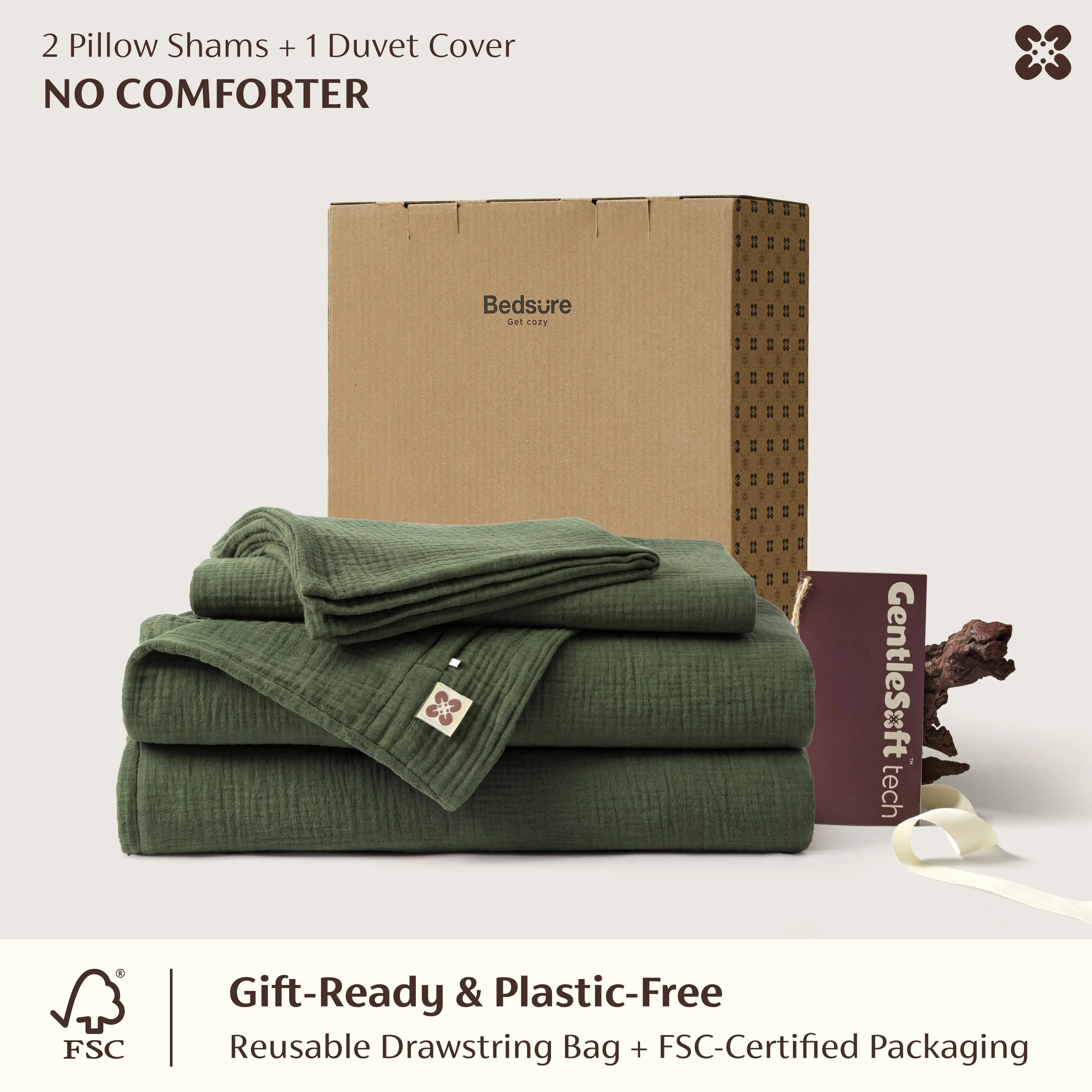 PureWoven™ Triple-Layer Cotton Gauze Duvet Cover Set