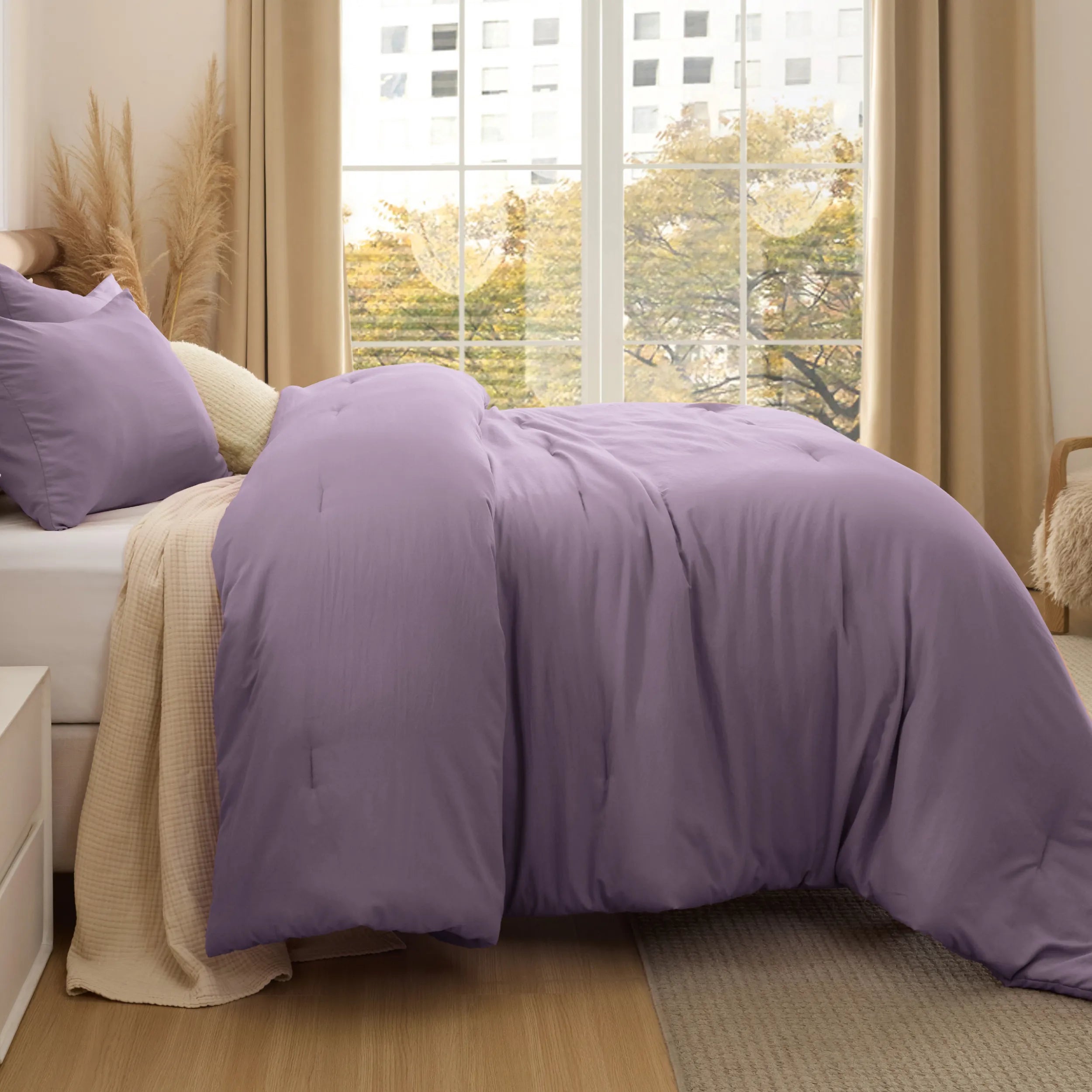 Pre-Washed Solid Comforter Set